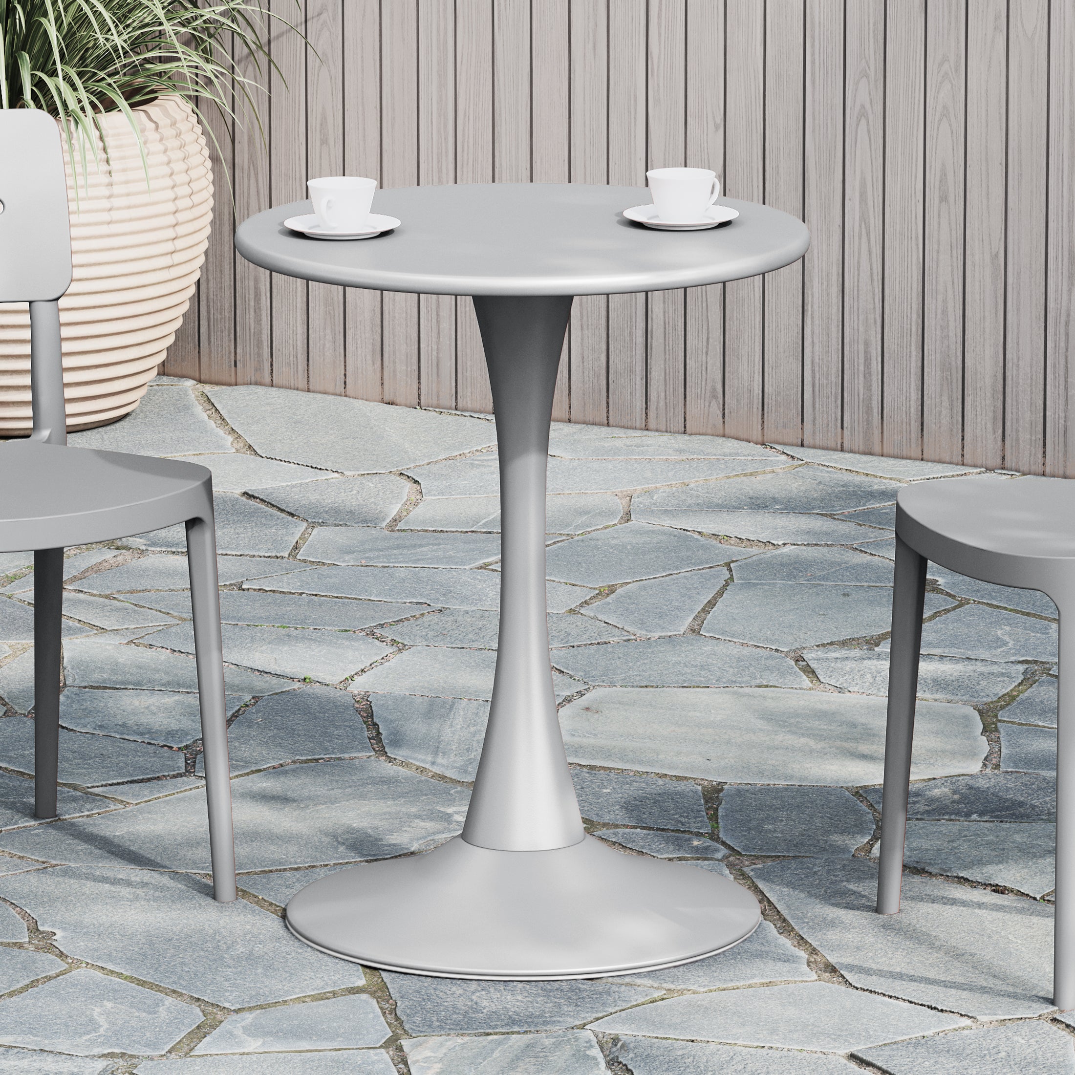 Sunshine 23.5" Round Outdoor Indoor Metal Cocktail Dining Table