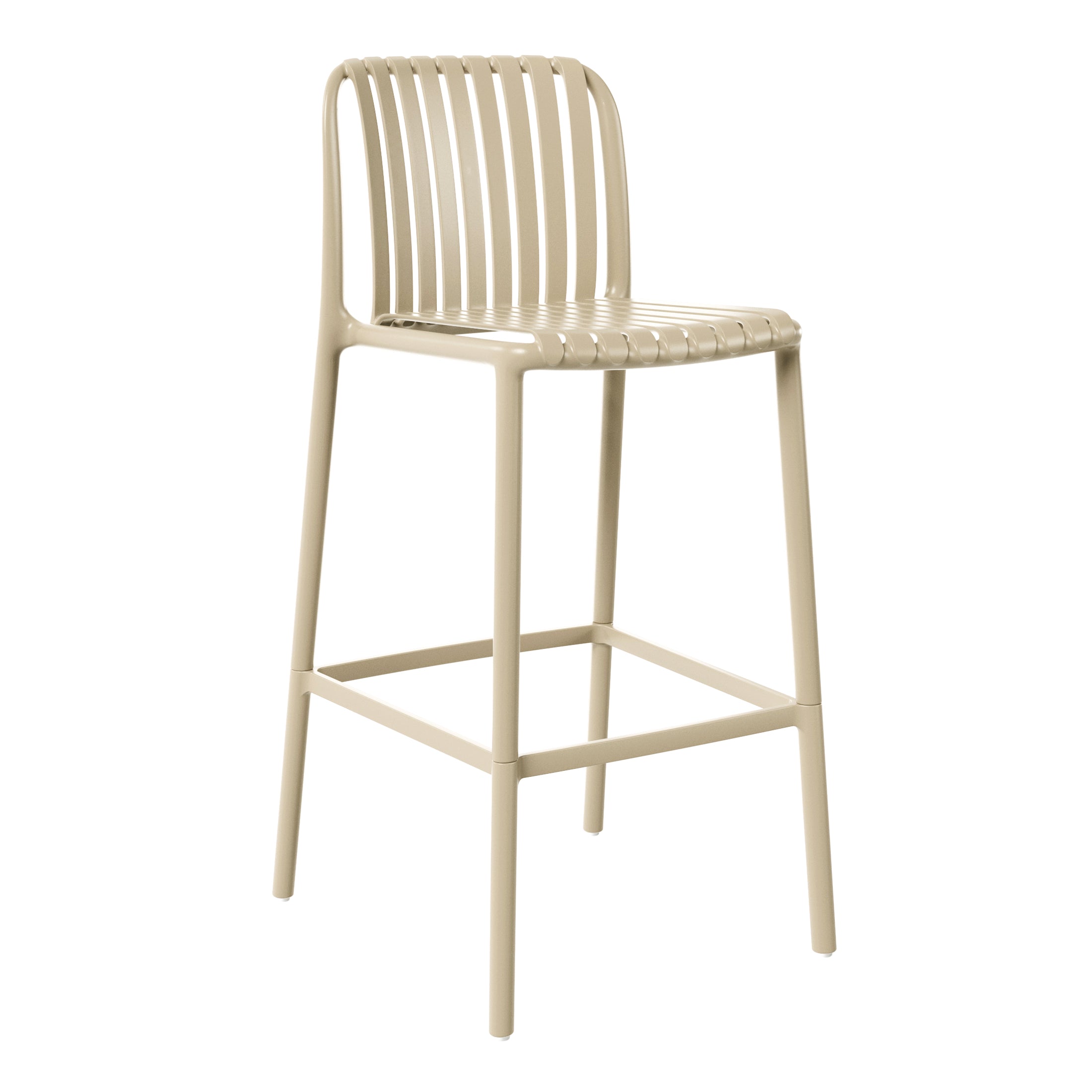 Sunshine 29.5" Outdoor Modern Polypropylene Plastic Patio Bar Height Stools (Set of 2)