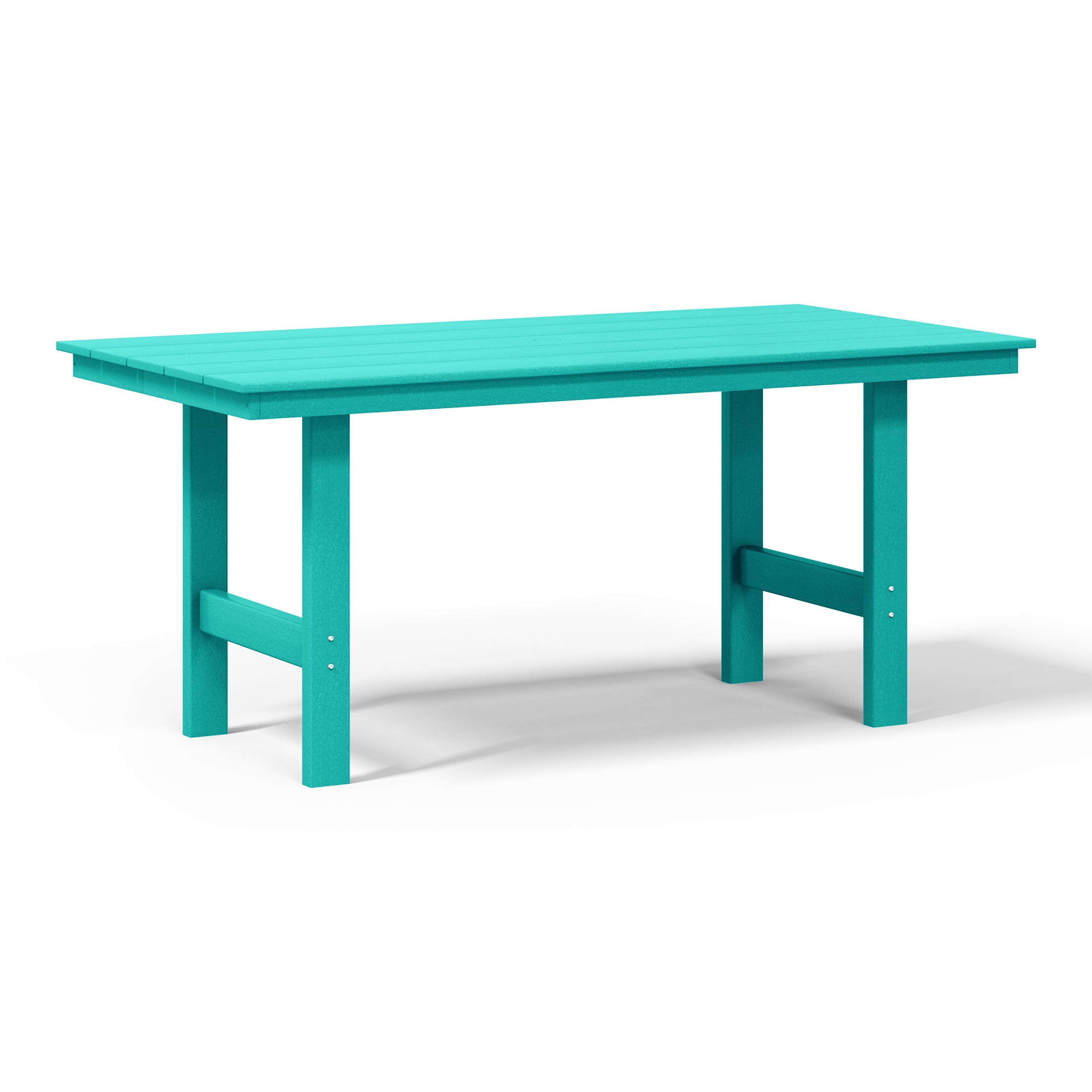 Palms Outdoor Modern HDPE 66" Wide Rectangle Patio Dining Table for 6