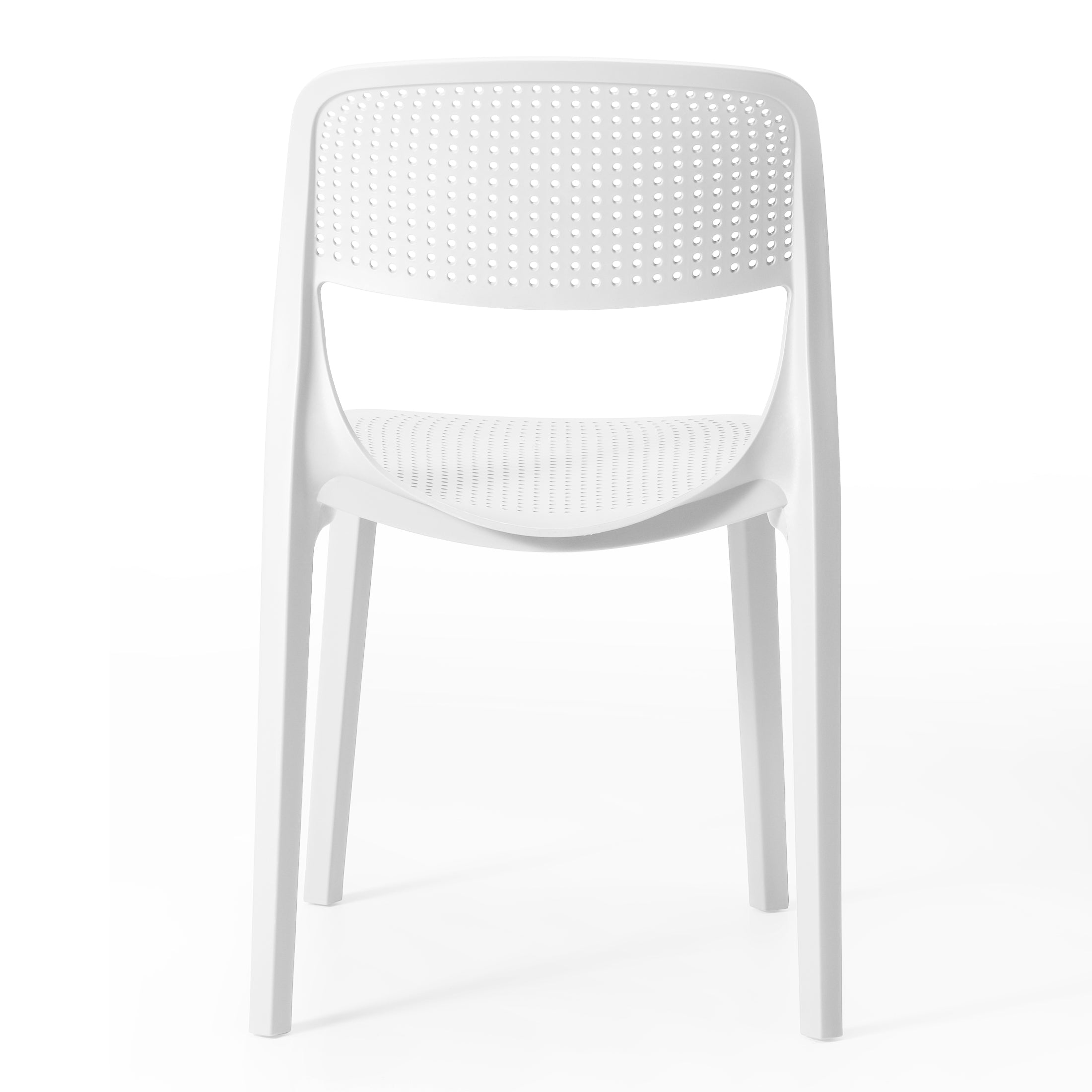 Sunshine Modern Stackable Plastic Resin Patio Dining Side Chair (Set of 2)