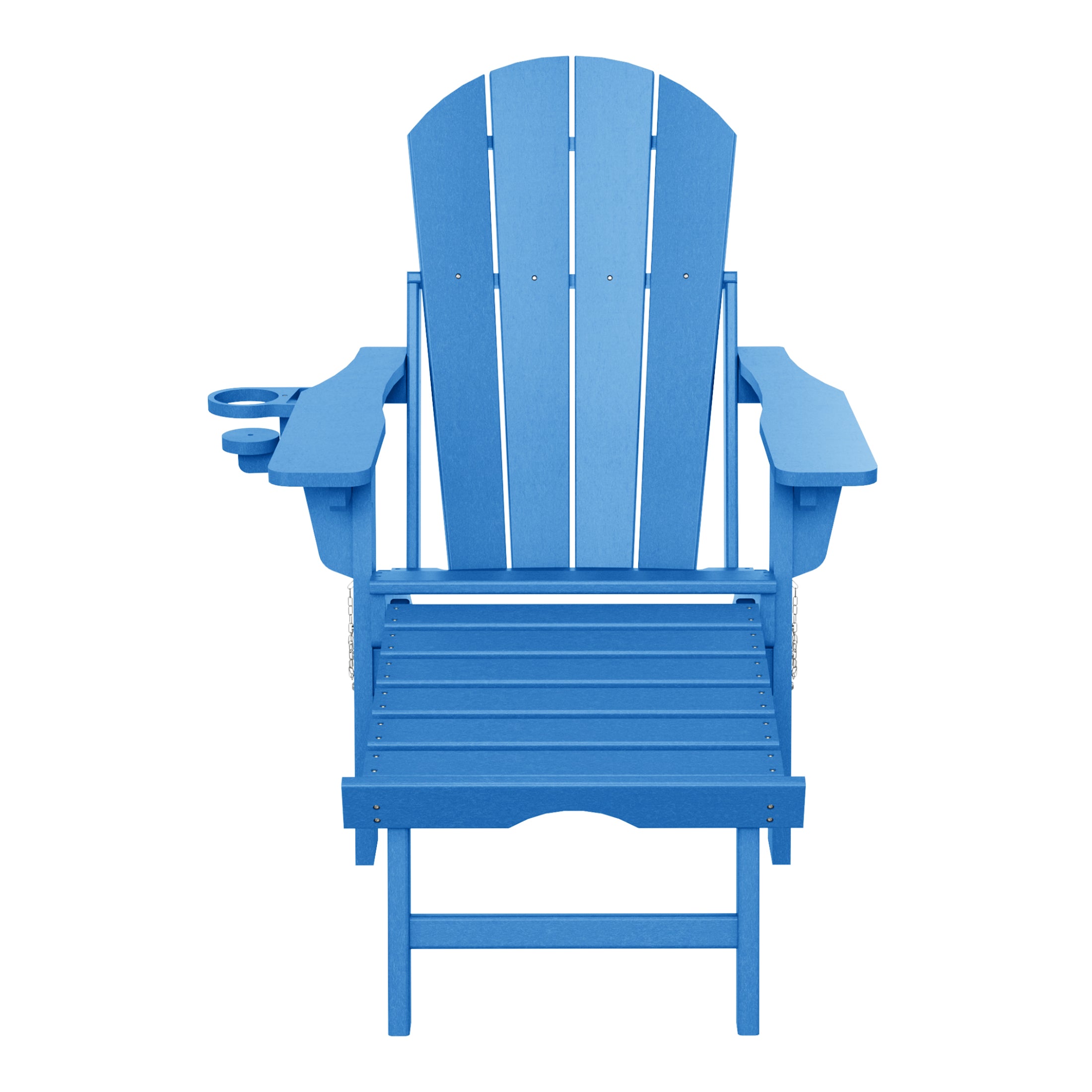 Paradise Folding Adjustable Adirondack Chair with Retractable Ottoman and Cup Holder