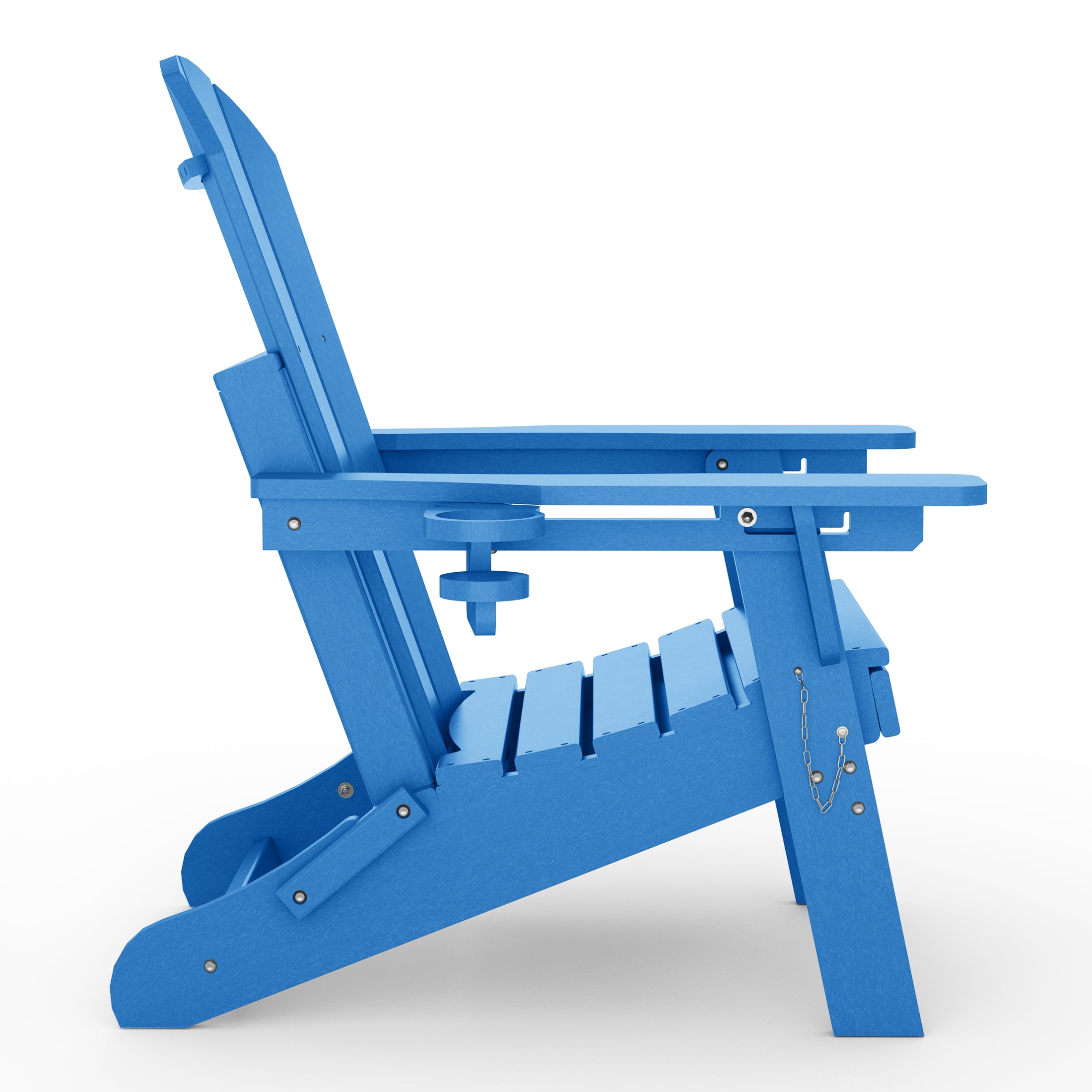 Paradise Folding Adjustable Adirondack Chair with Retractable Ottoman and Cup Holder