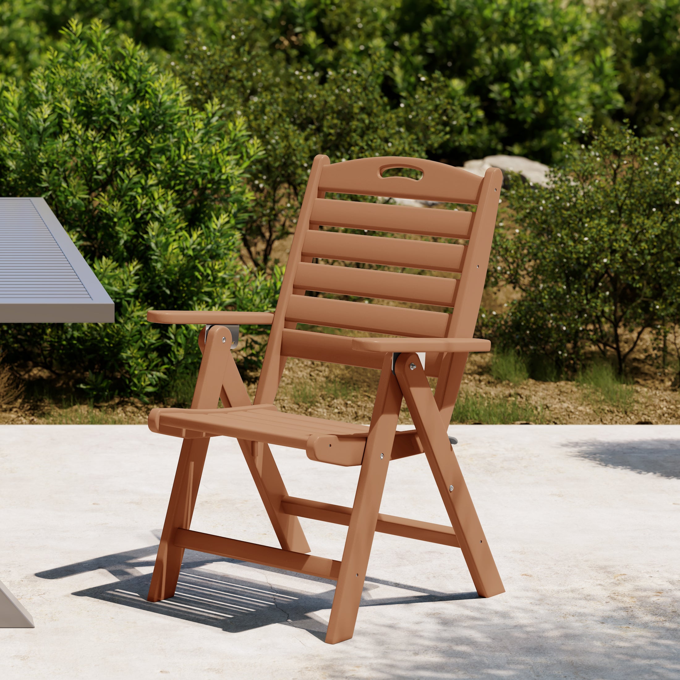 Paradise HDPE Adjustable Highback Folding Patio Dining Chair