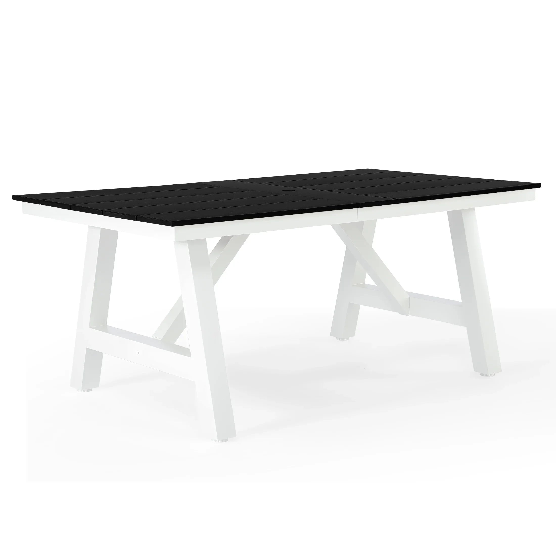 72 inch patio table with umbrella hole Stinson 72" HDPE Rectangle Outdoor Patio Dining Table With Umbrella Ho