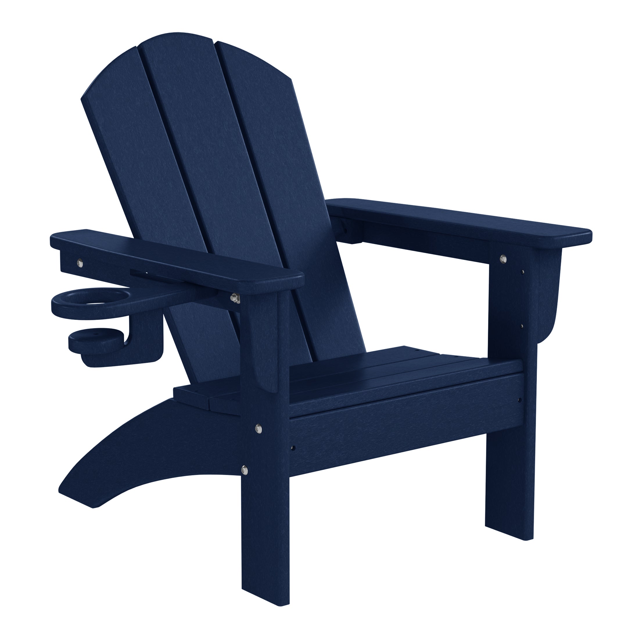 Paradise Kids Outdoor HDPE Plastic Adirondack Patio Chairs with Cup Holders (Set of 2)