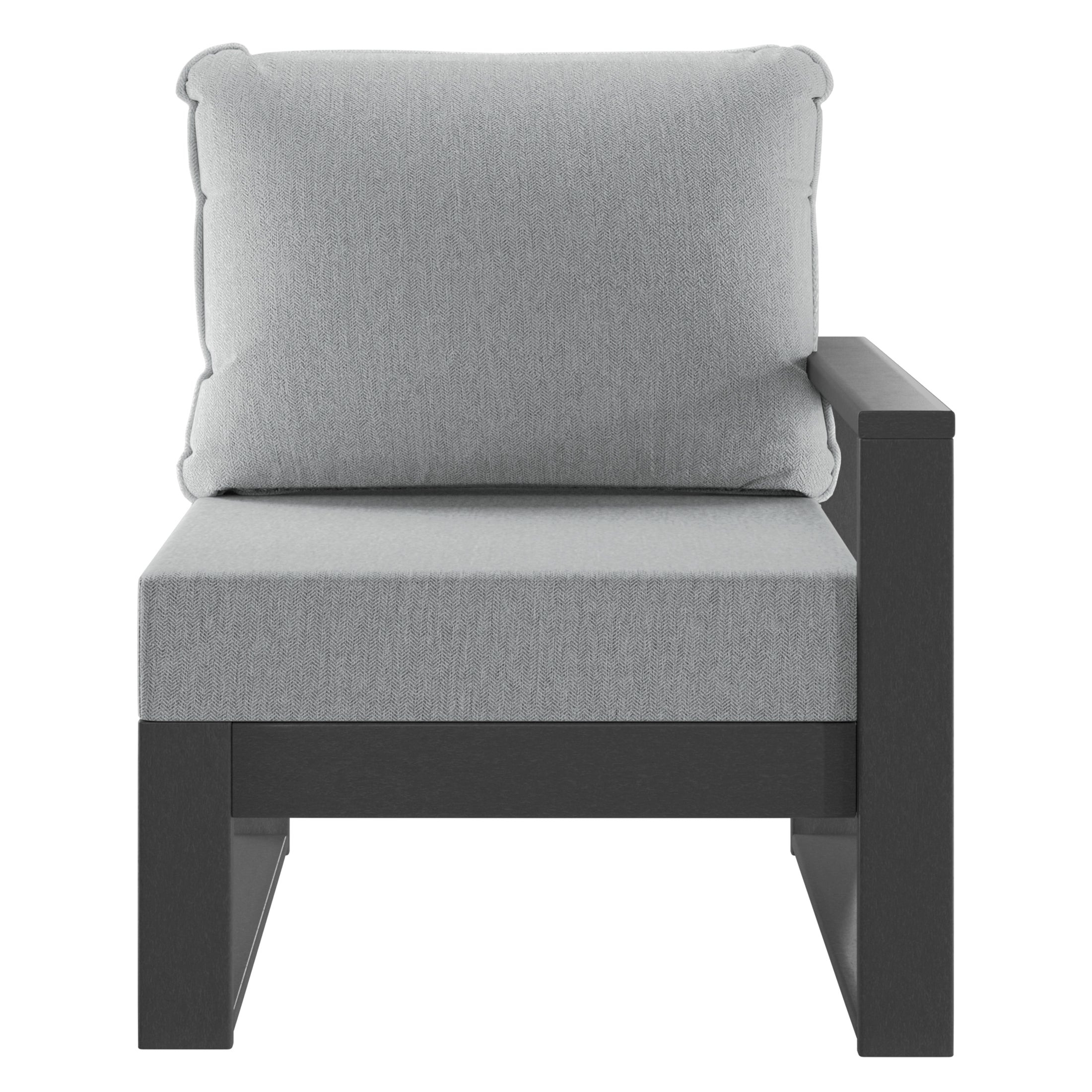 Rockaway Outdoor Patio HDPE Right Arm Facing Sectional Corner Chair with Patio Cushions