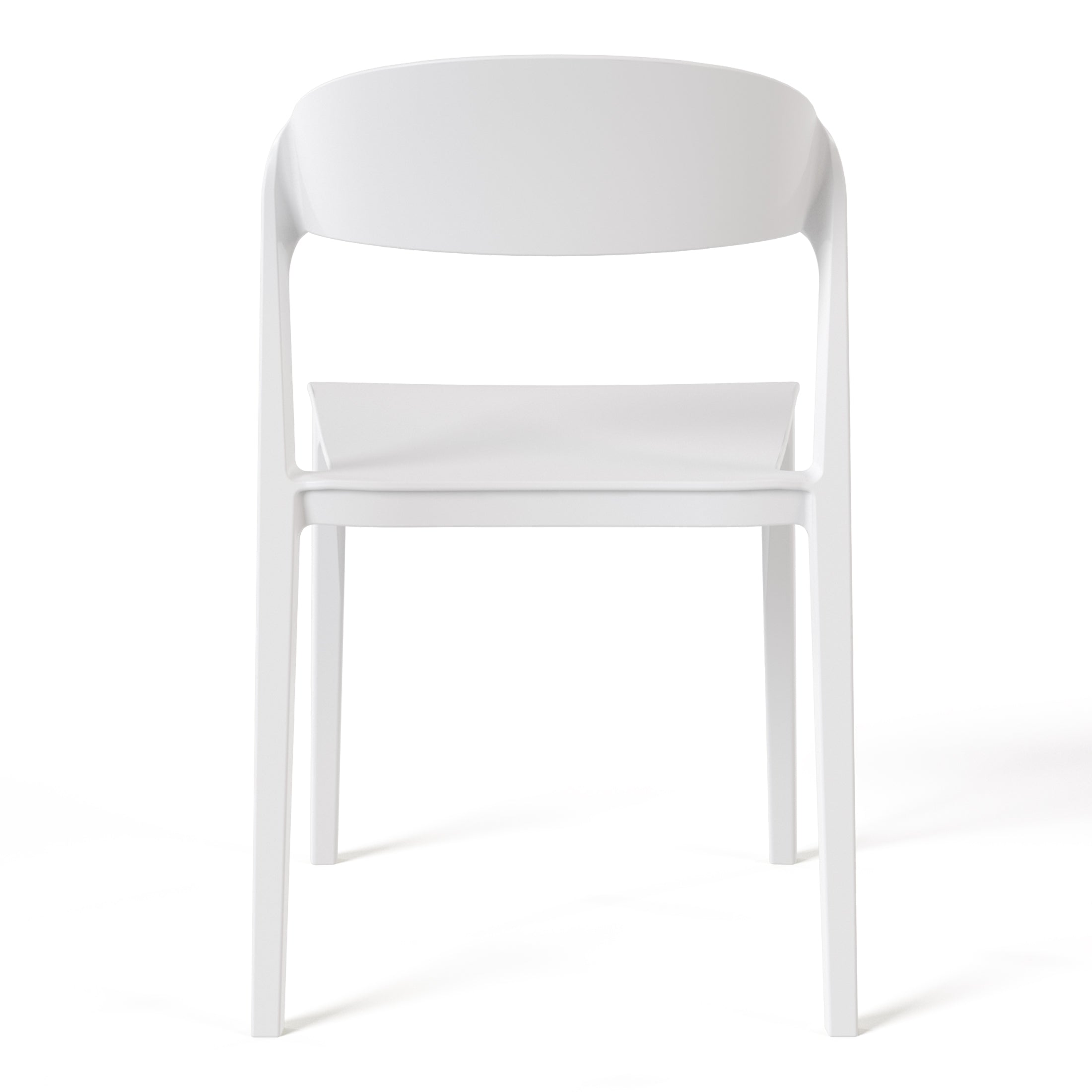 Sunshine Outdoor Modern Stackable Plastic Patio Bistro Dining Side Chairs (Set of 2)