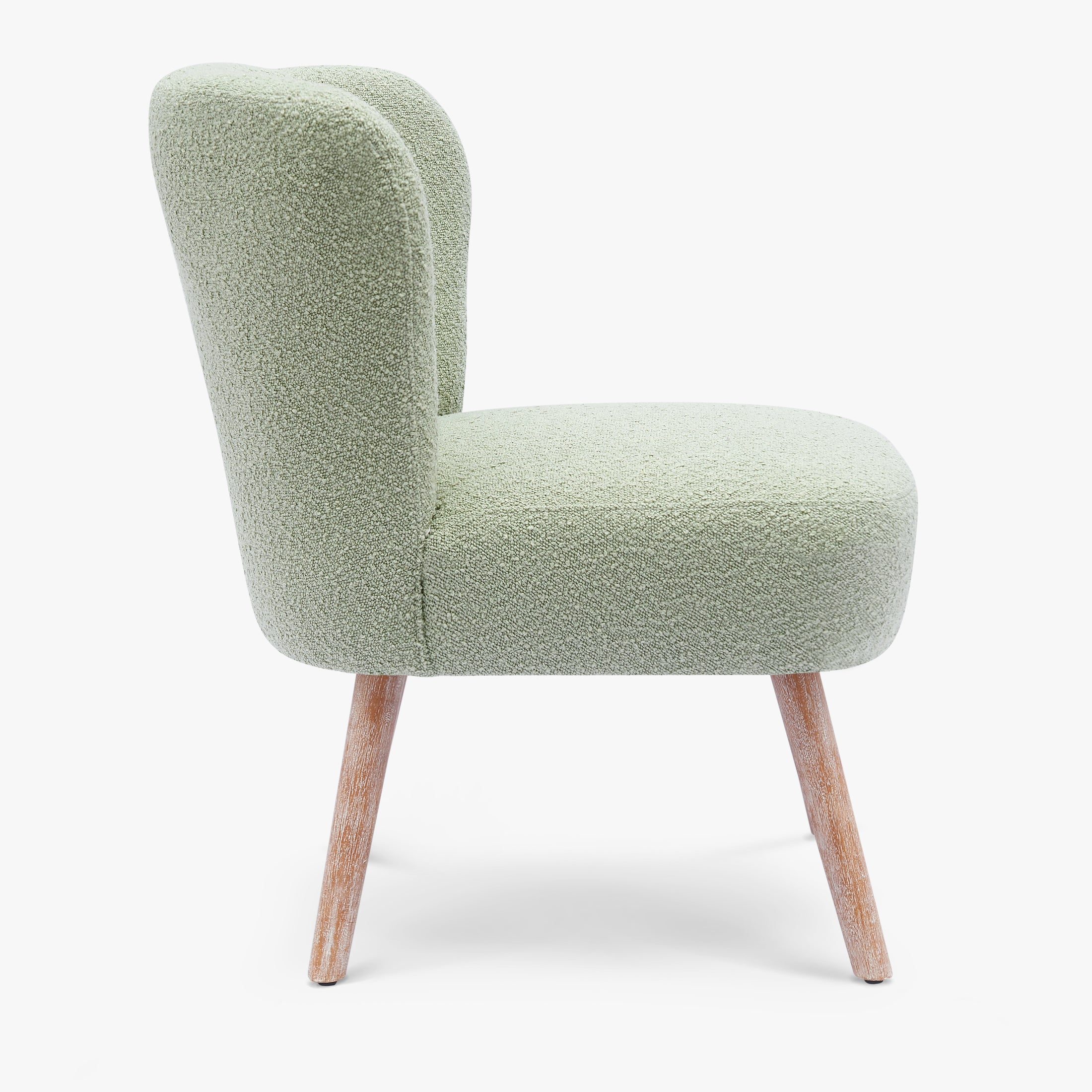 Amélie 4-Piece Set Mid-Century Boucle Accent Chairs with Ottoman Foot Stools
