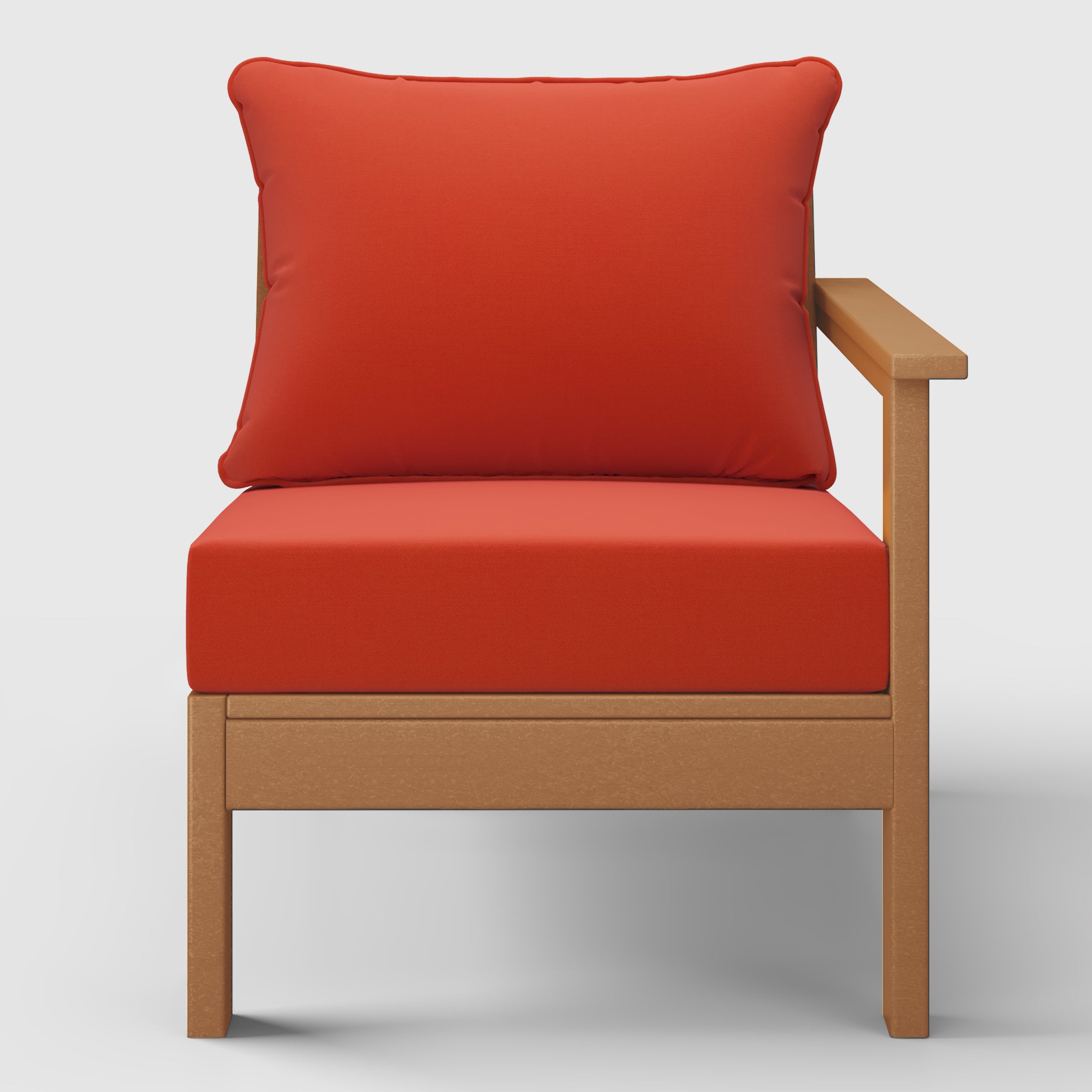 Portsmouth Outdoor Patio HDPE Right Arm Sectional Corner Club Chair with Patio Cushions