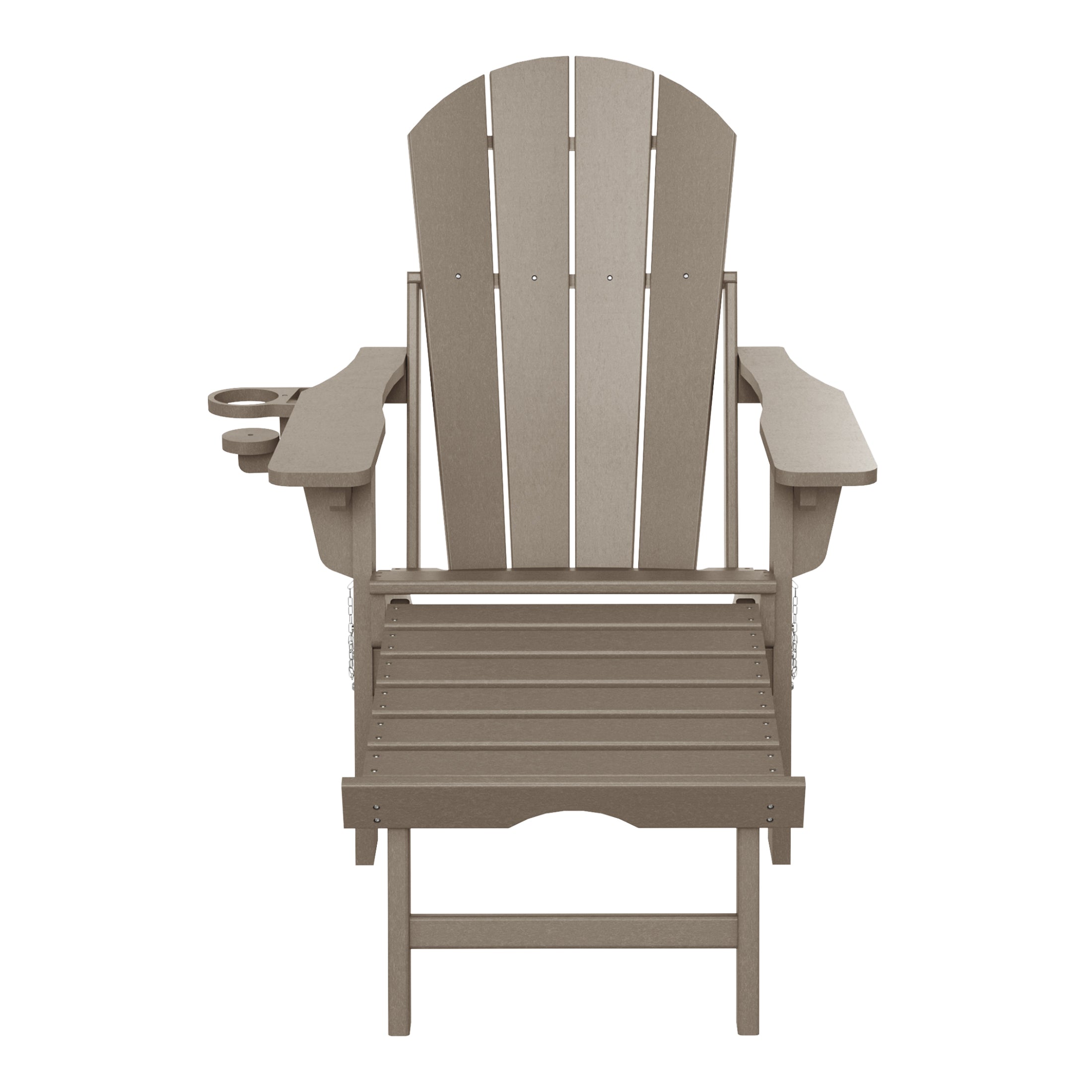 Paradise Folding Adjustable Adirondack Chair with Retractable Ottoman and Cup Holder