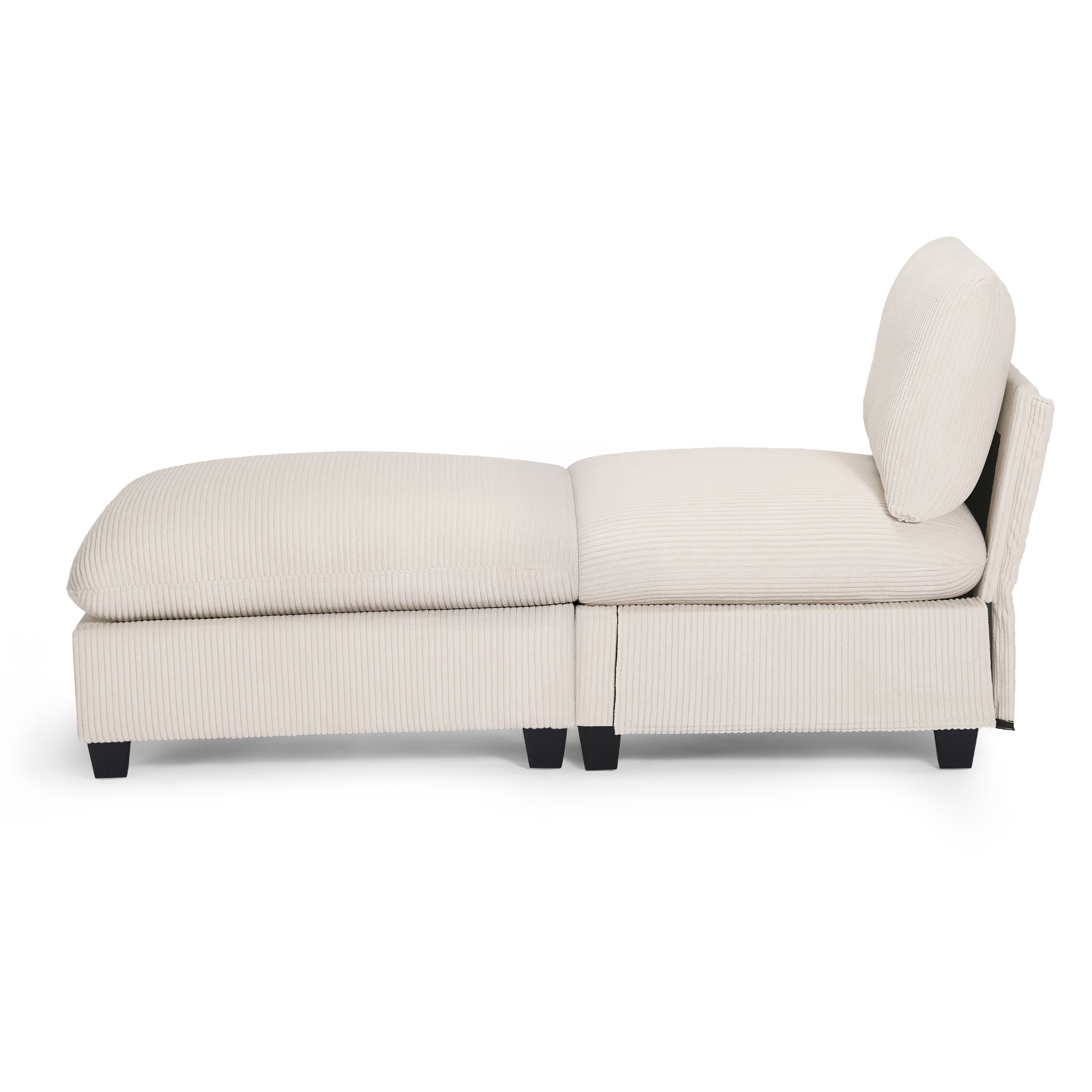 Ava 68.5" Corduroy Upholstered Indoor Chaise Lounge Chair