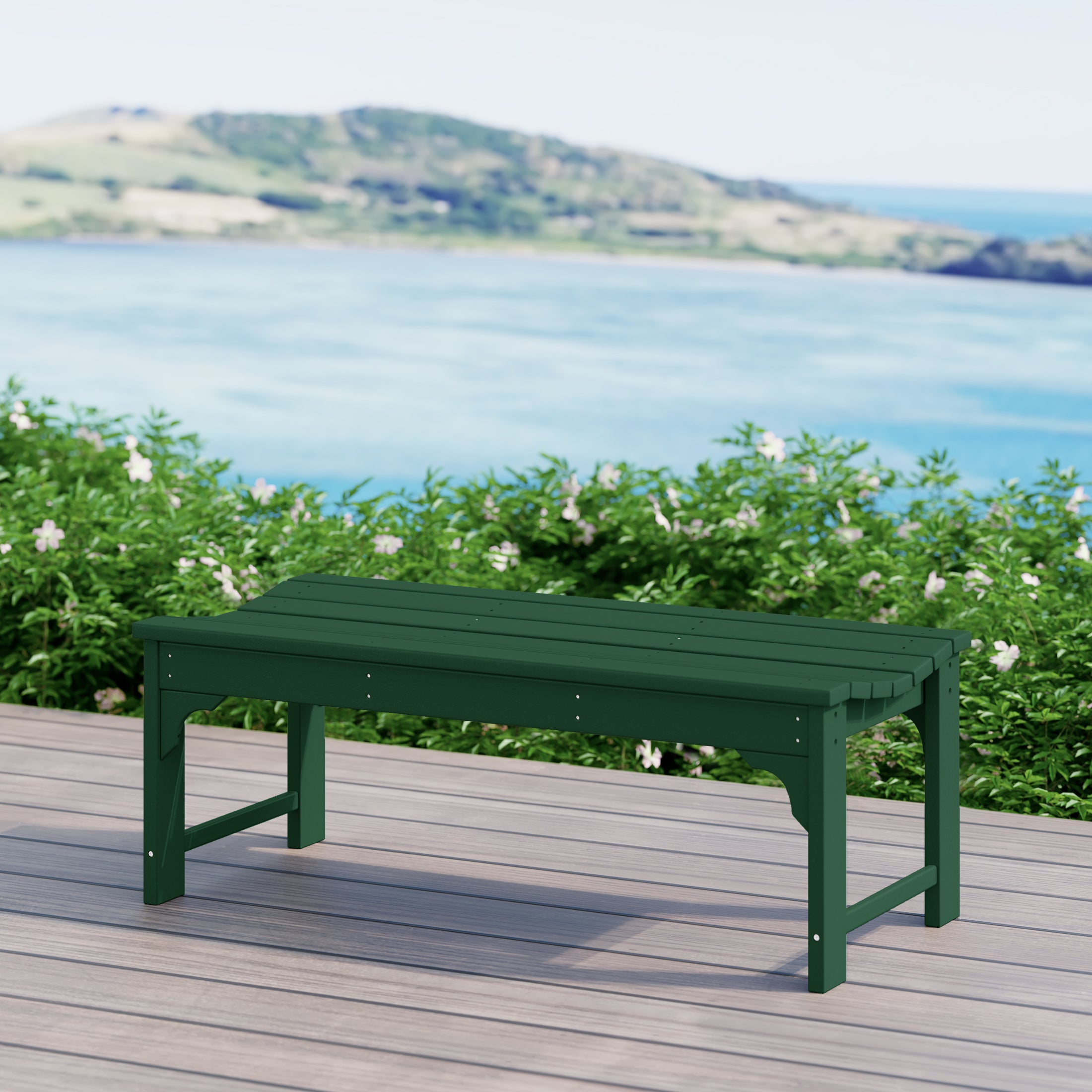 Paradise Westintrends 48" length backless Poly Westin Trendsod Outdoor / Garden bench