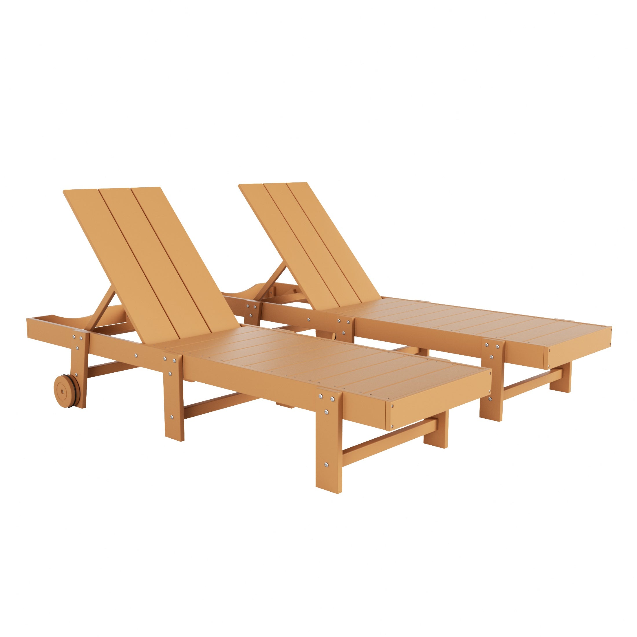 Palms Modern Poly Reclining Chaise Lounge With Wheels