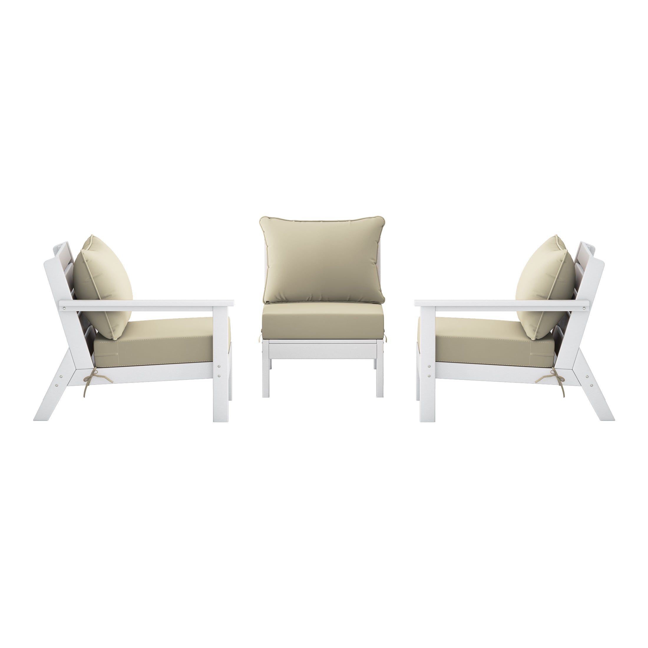 Portsmouth Outdoor Patio HDPE Sectional Sofa with Patio Cushions