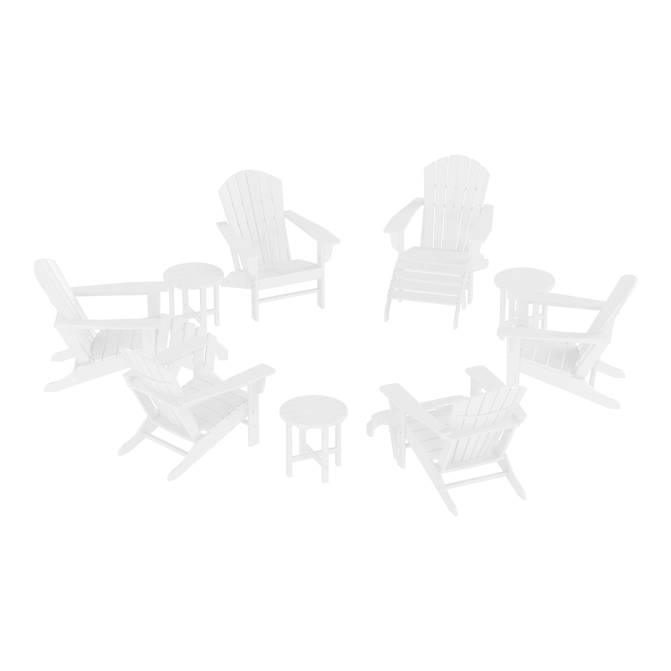 Portside 12 Piece Outdoor Adirondack Chair With Ottoman And Side Table