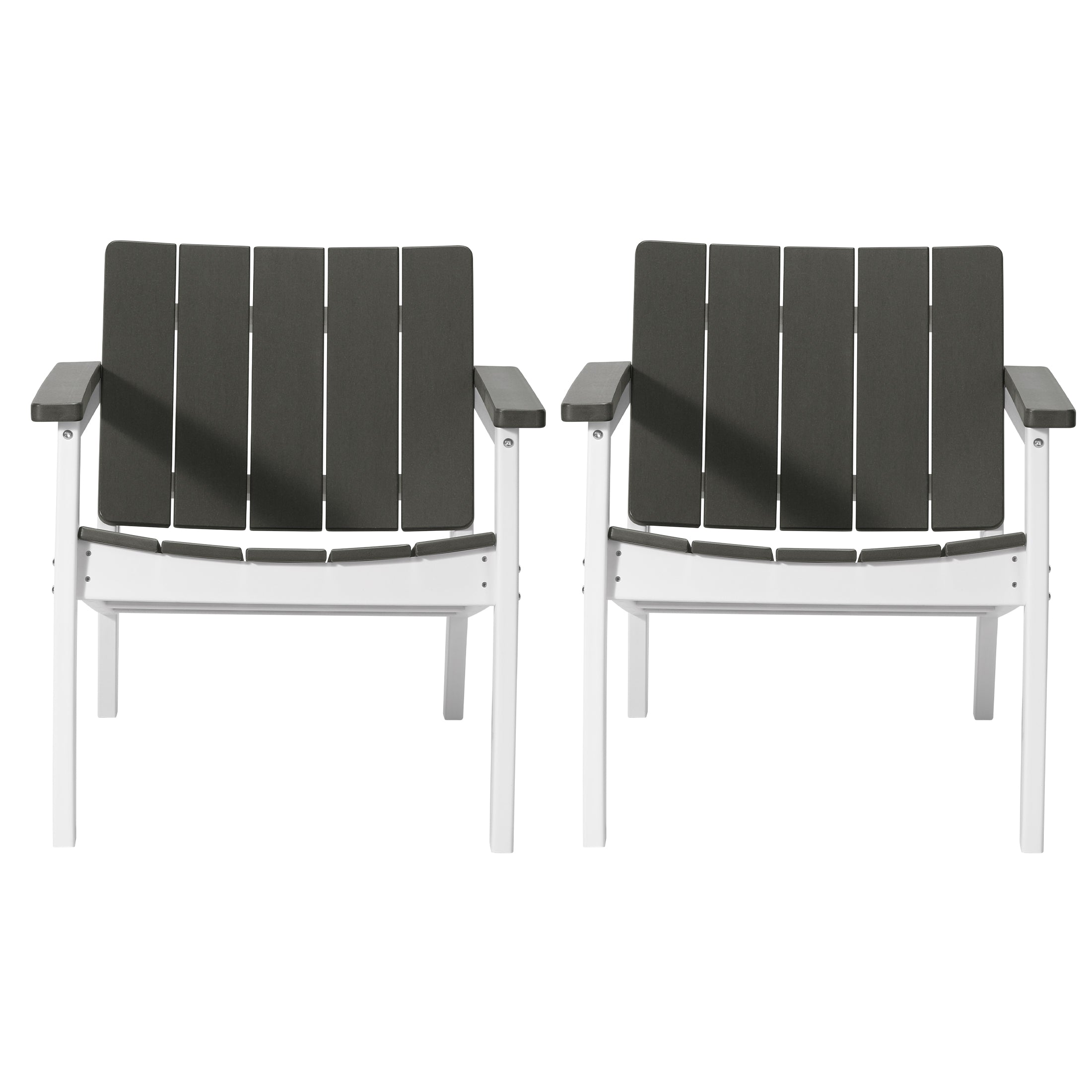 Seaside Outdoor HDPE Modern Patio Club Armchairs (Set of 2)