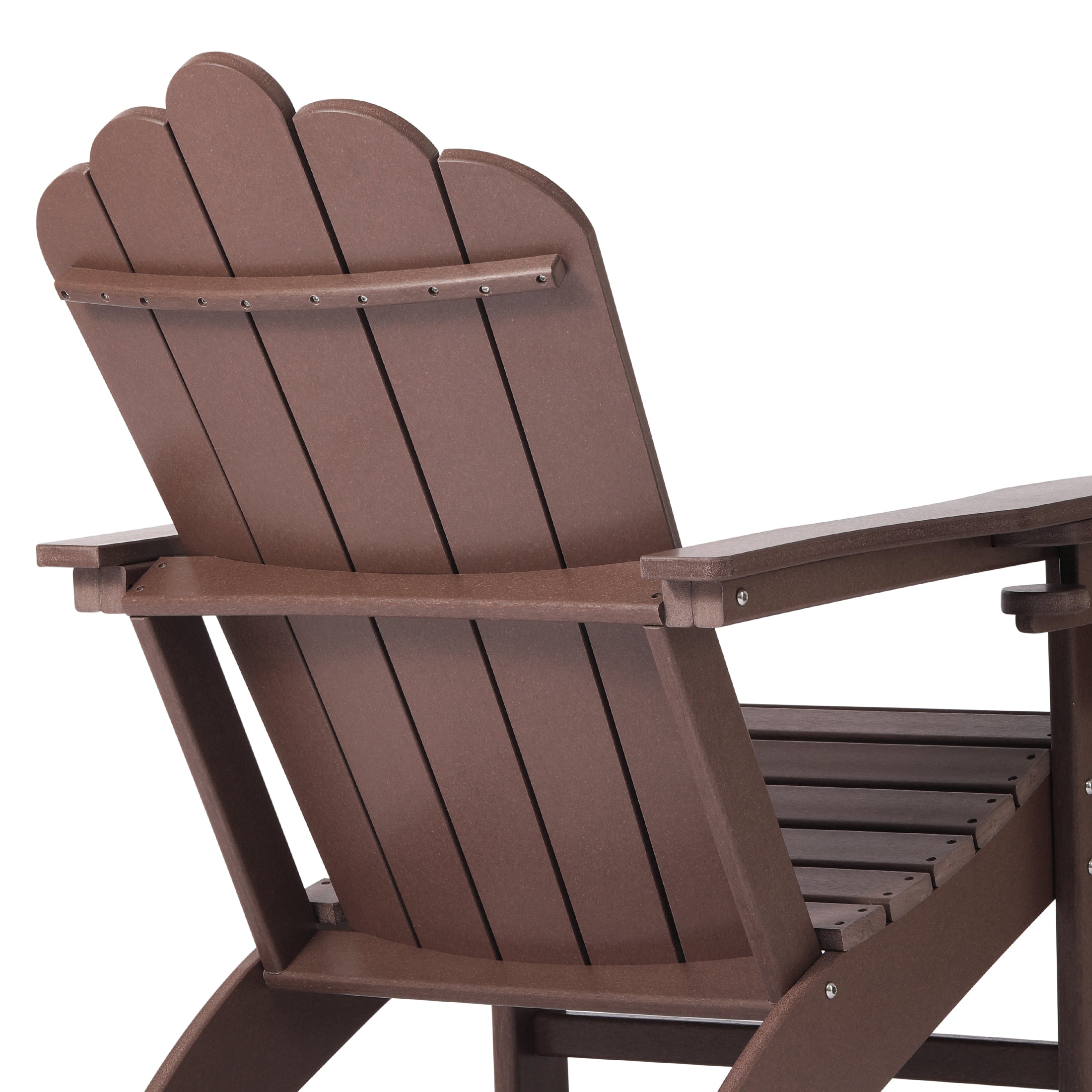 Lakeview Outdoor Patio HDPE Adirondack Chairs With Cup Holders (Set of 8)