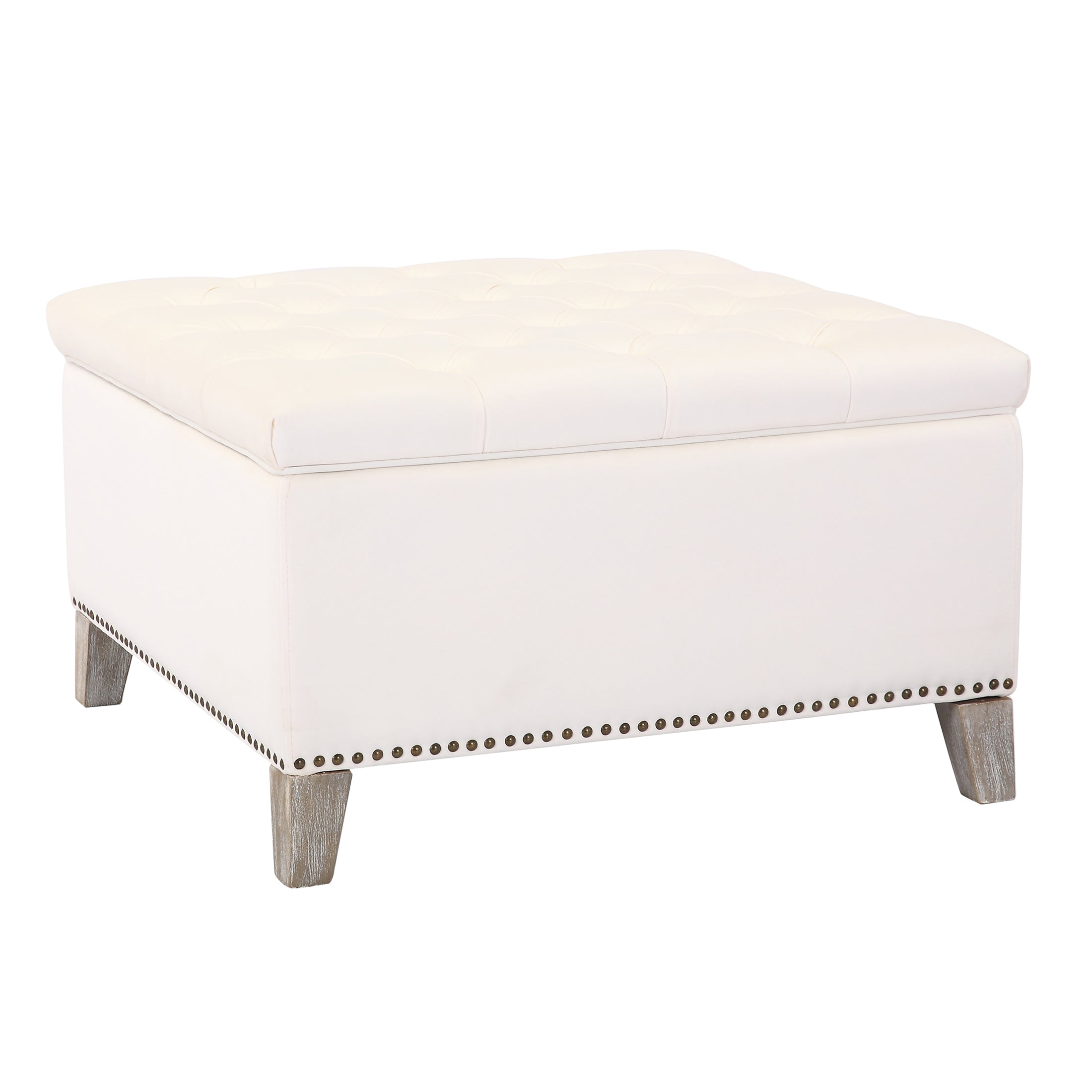 Hank Square Velvet Tufted Storage Ottoman