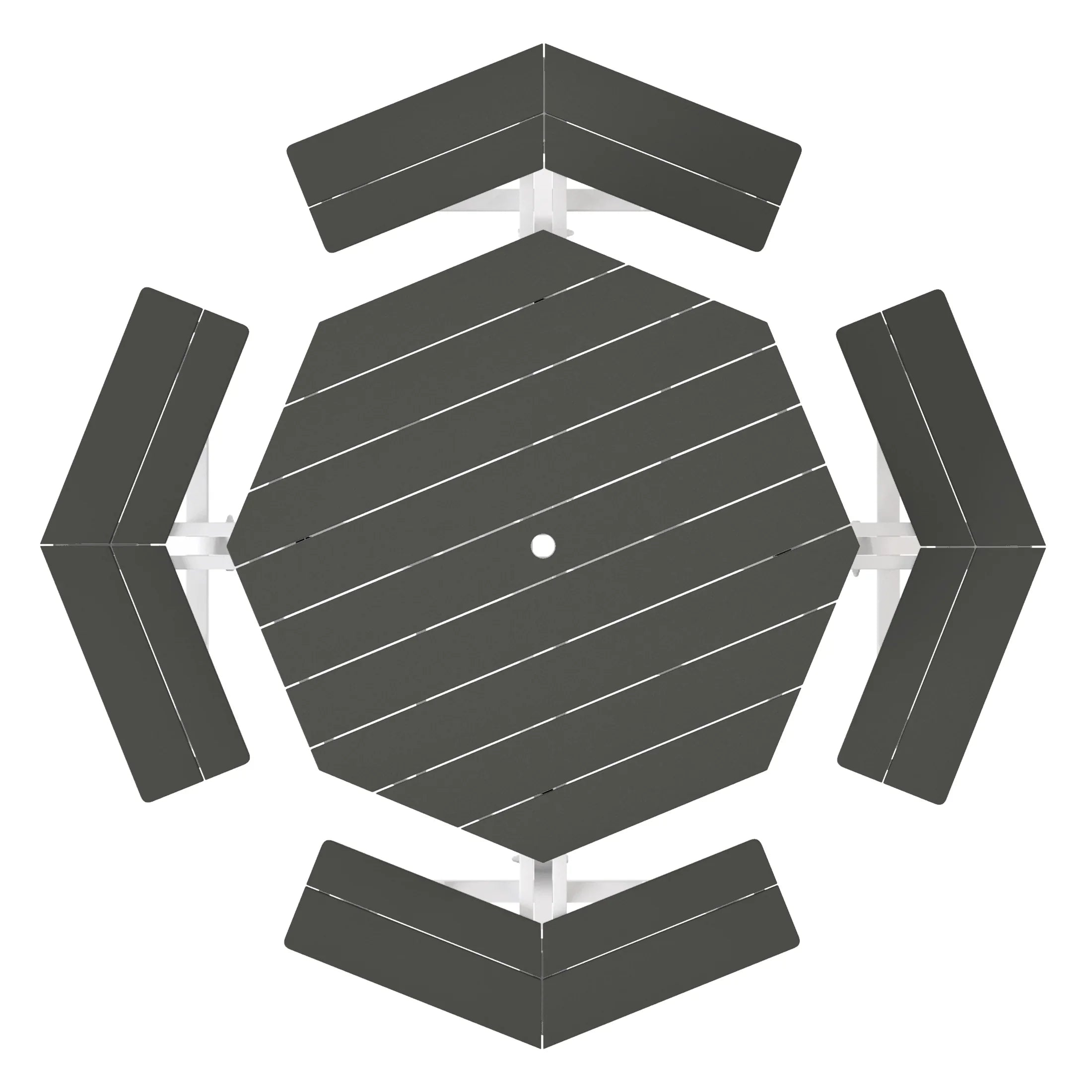 Macon Outdoor 48" HDPE 8-Person Patio Octagon Picnic Table