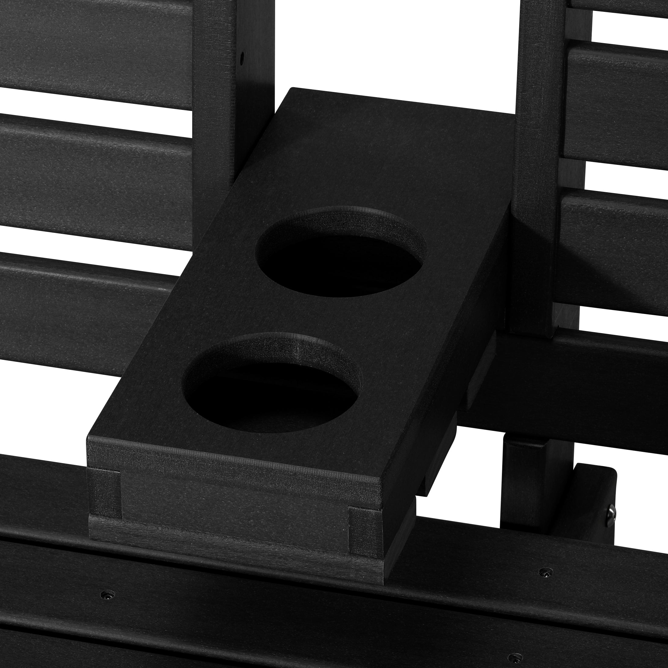 Charleston Outdoor HDPE 54" Front Hanging Porch Swing Bench With Cupholders