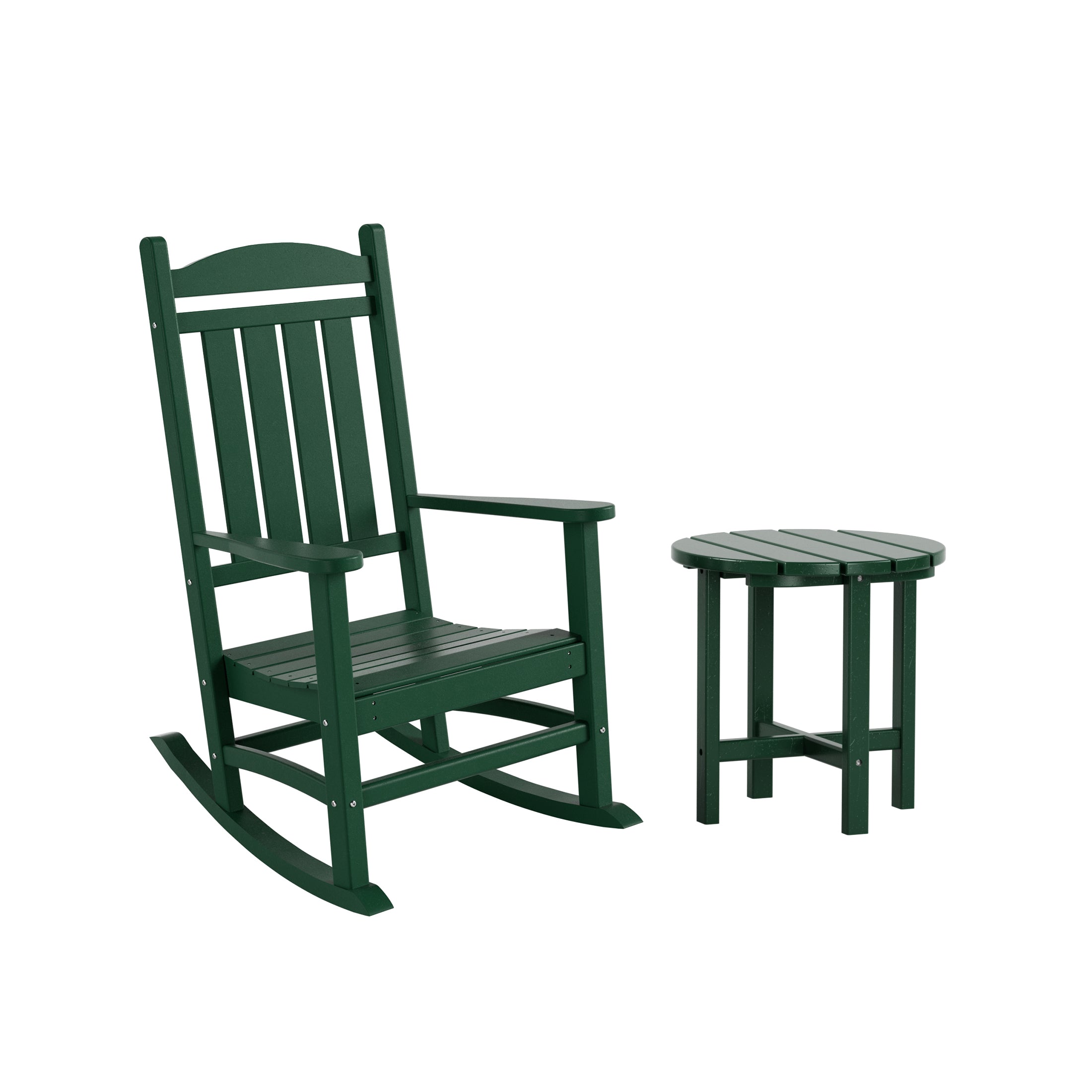 Paradise Outdoor Patio Porch Rocking Chair with Side Table Set