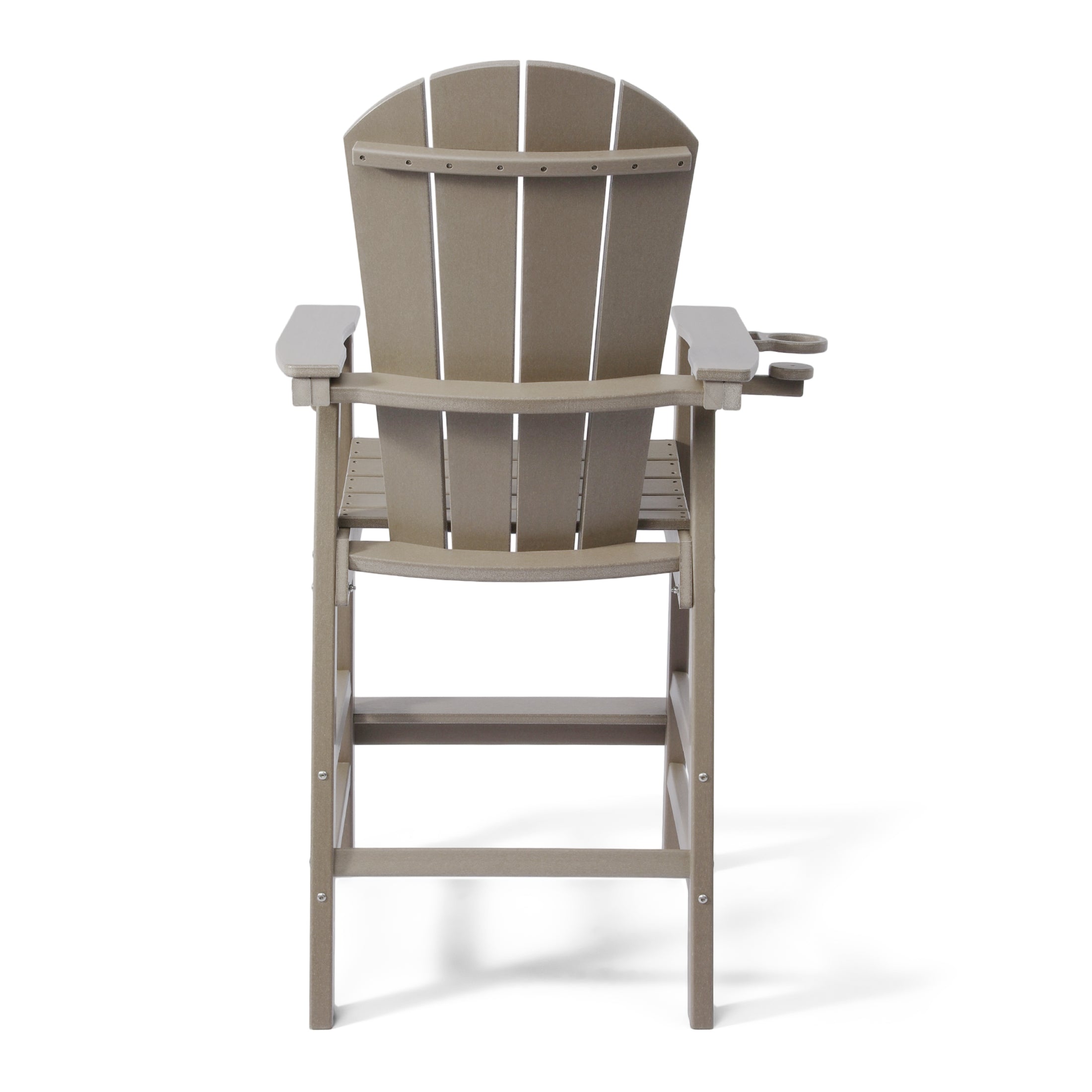 Paradise Outdoor HDPE Tall Adirondack Bar Height Chair With Cup Holder