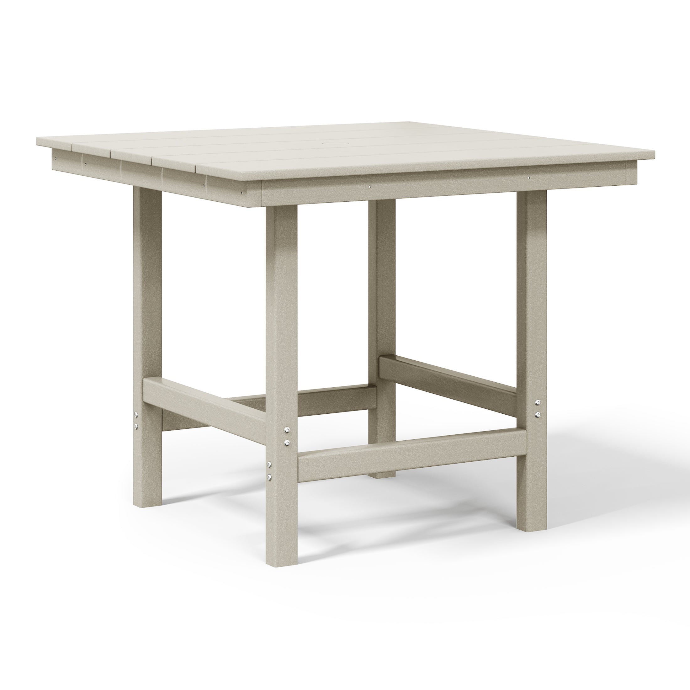 Palms Outdoor HDPE 36" Square Patio Dining Table with Umbrella Hole