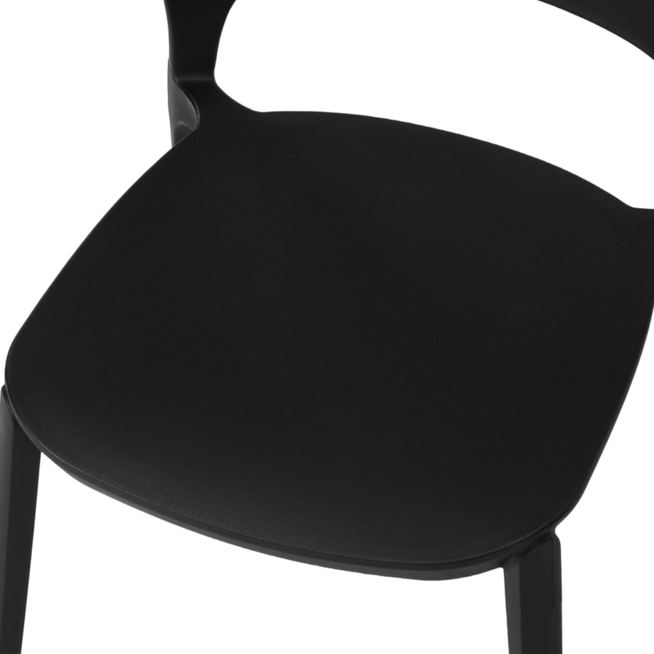 Sunshine Outdoor Modern Stackable Plastic Patio Dining Side Chairs (Set of 4)