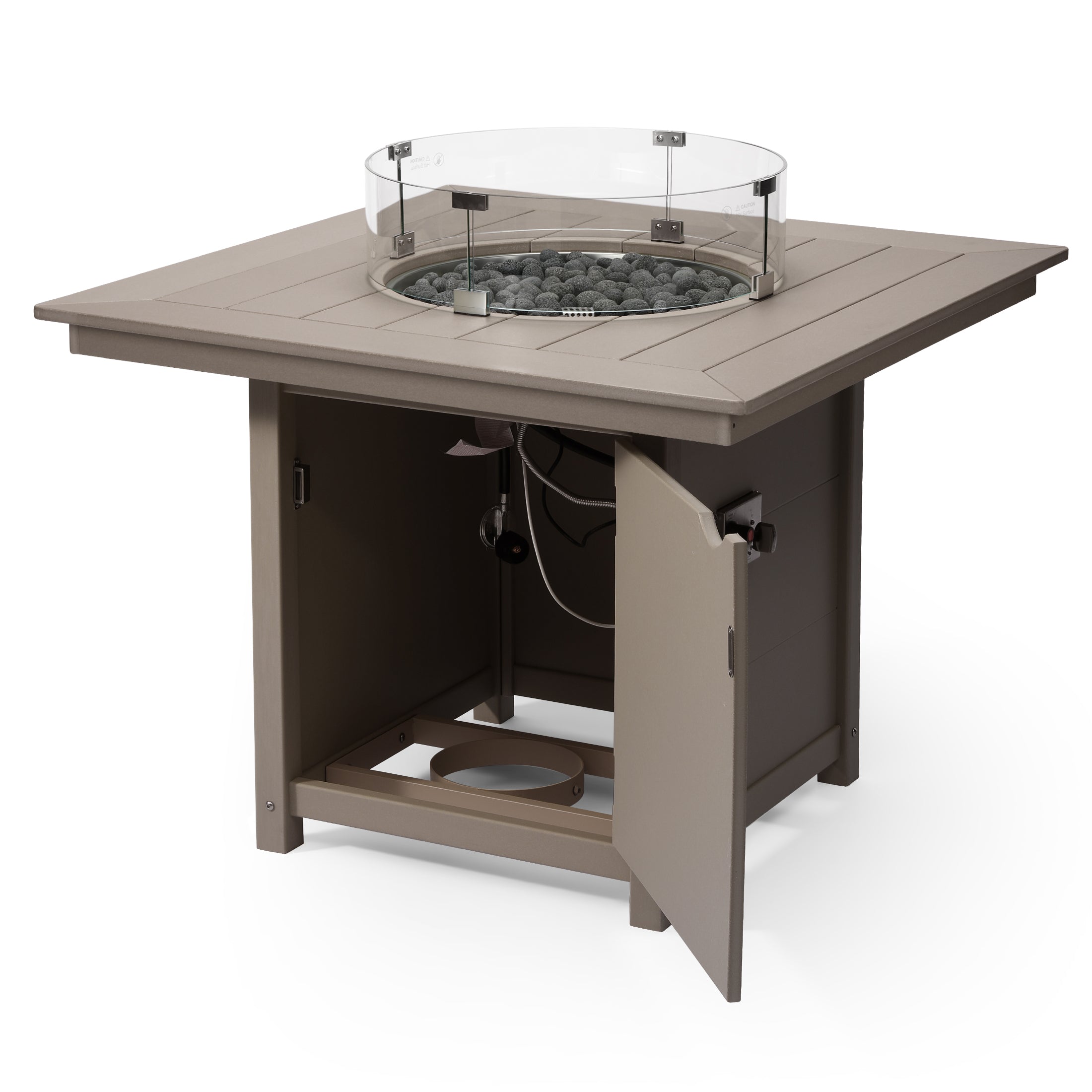 Sol Modern Outdoor Patio Propane 42" Square Fire Pit Table