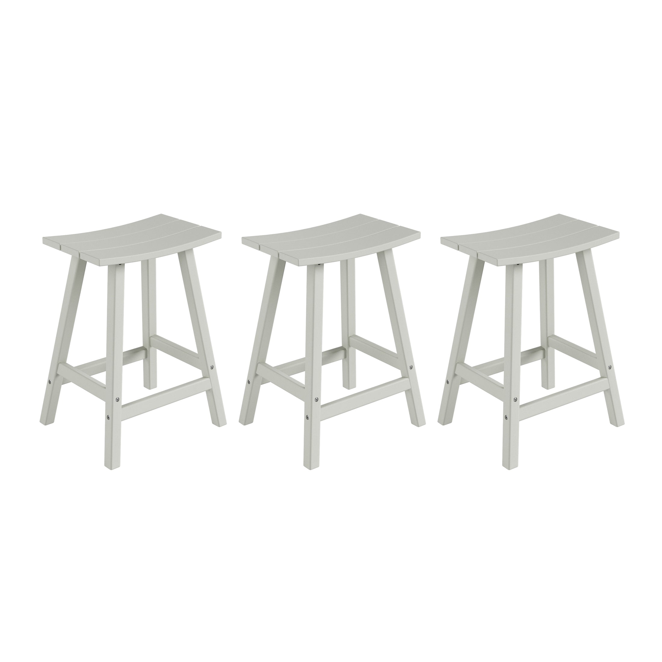 Paradise 24 Inch Counter High Saddle Stools (Set of 3)