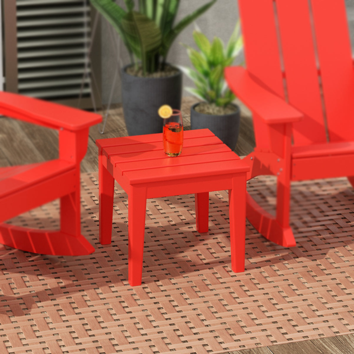 Palms Outdoor Patio Modern Adirondack Side Table