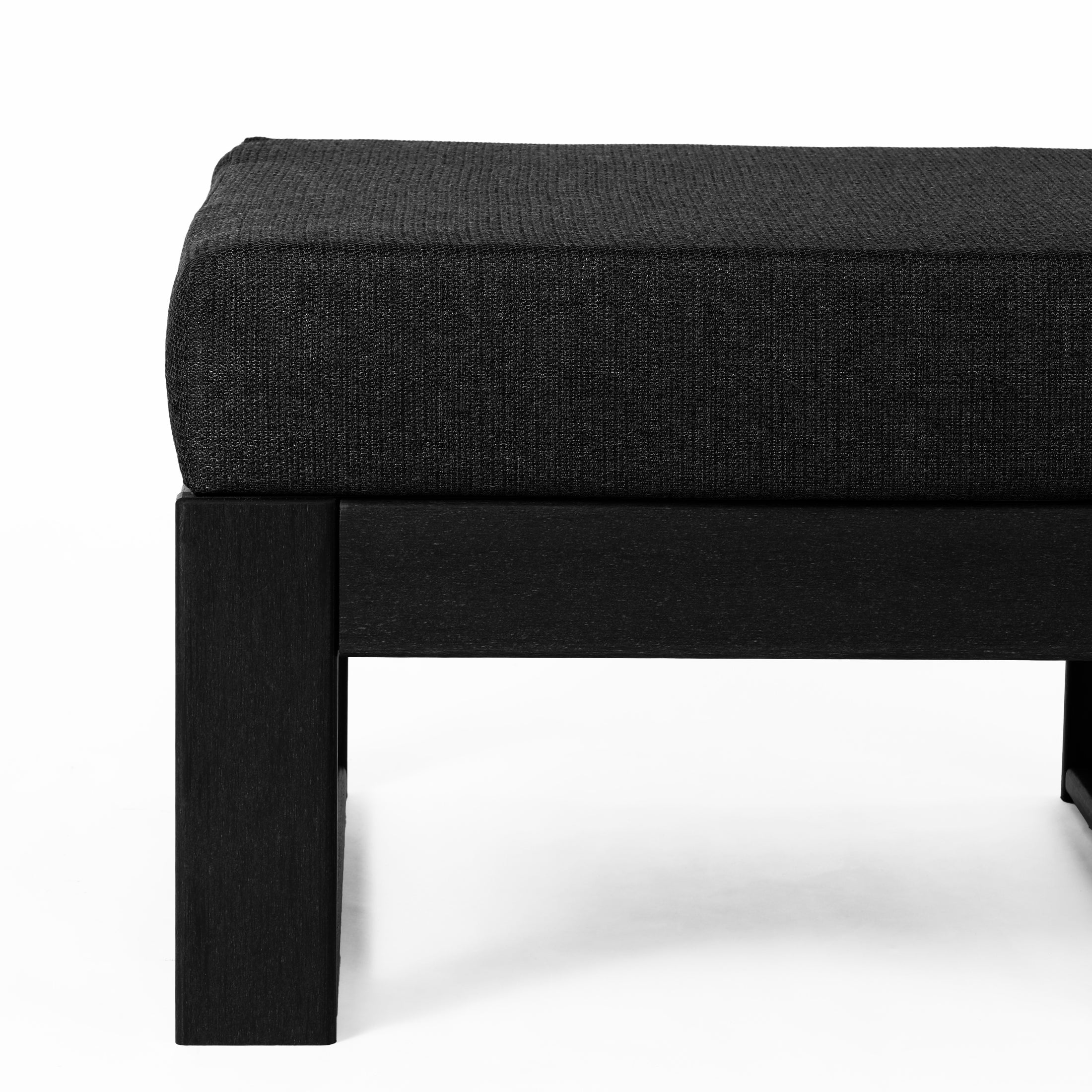 Rockaway Outdoor HDPE Patio Ottoman with Waterproof Olefin Cushions