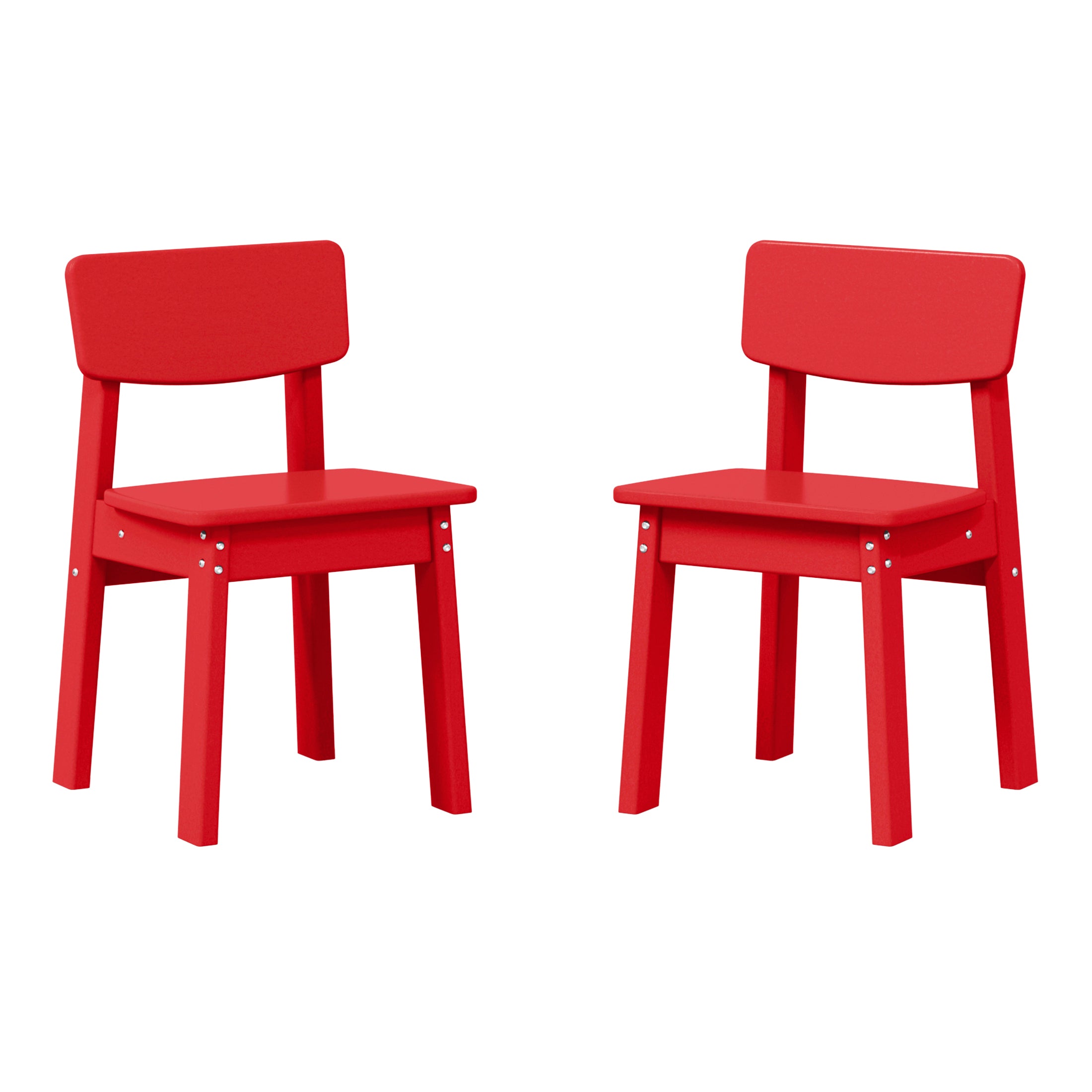 Little Explorers Outdoor HDPE Kids Modern Plastic Toddler Dining Chairs (Set of Two)