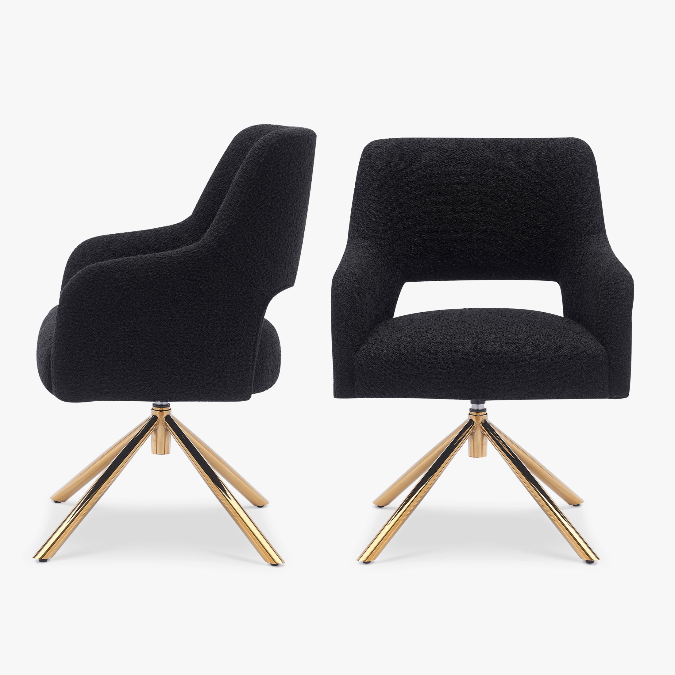 Amélie Mid-Century Modern Wide Boucle Swivel Accent Arm Chair (Set of 2)