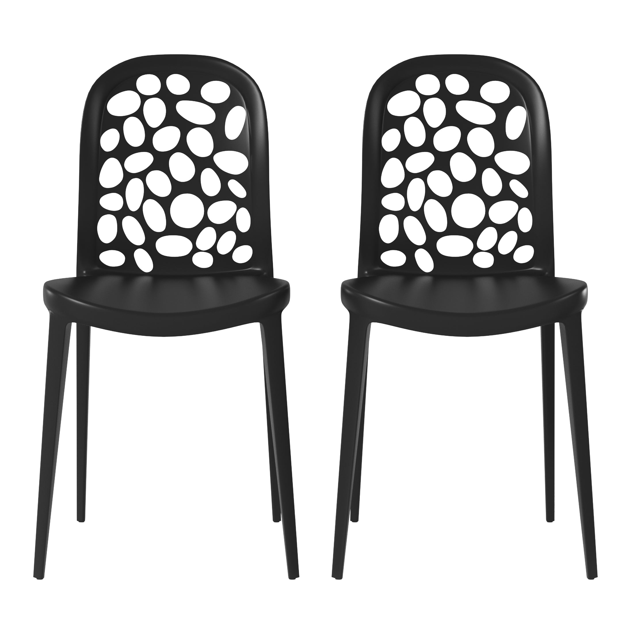 Sunshine Outdoor Modern Stackable Patio Dining Chairs (Set of 2)