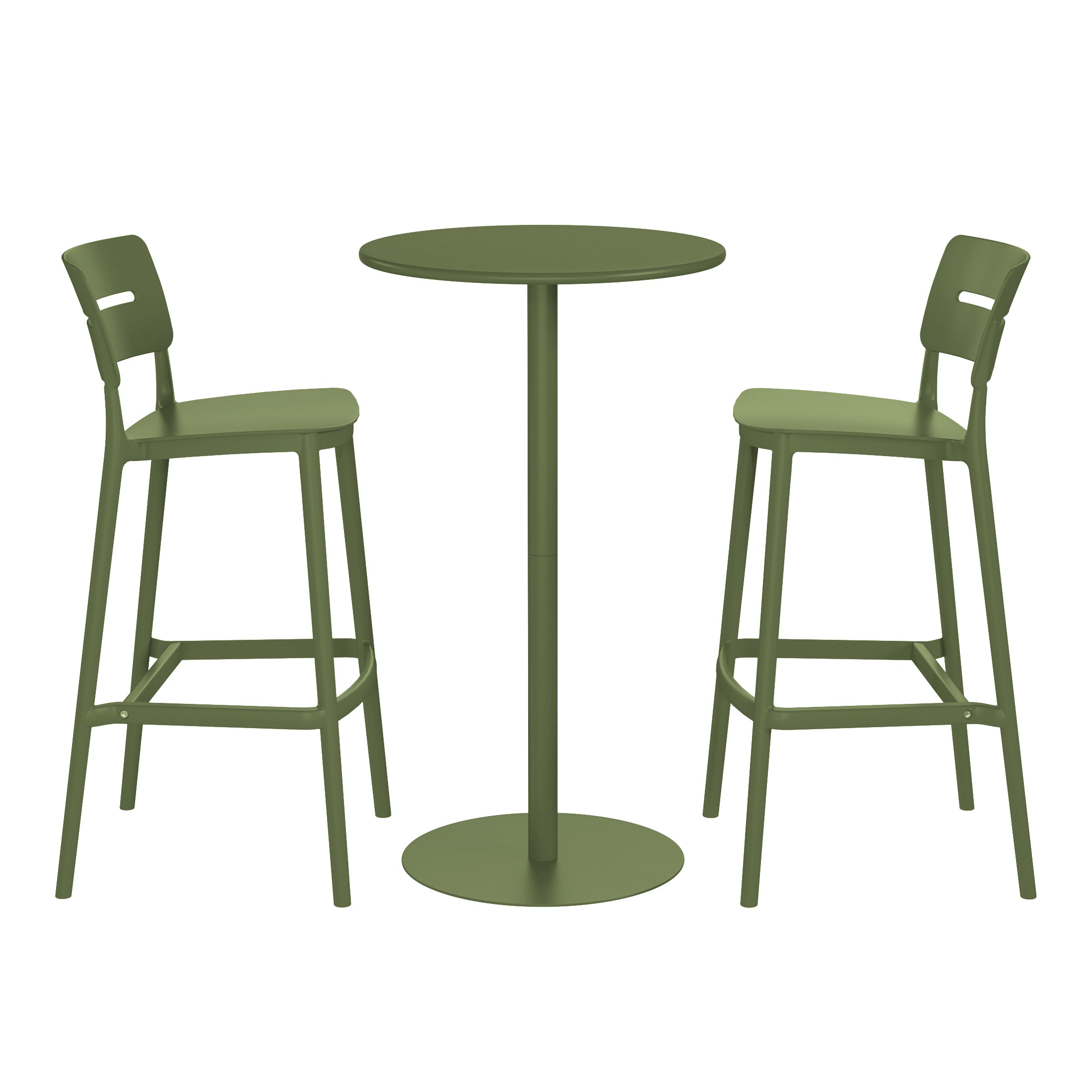 Sunshine 3-Piece Outdoor Adjustable Round Bar Height Patio Table Dining Set