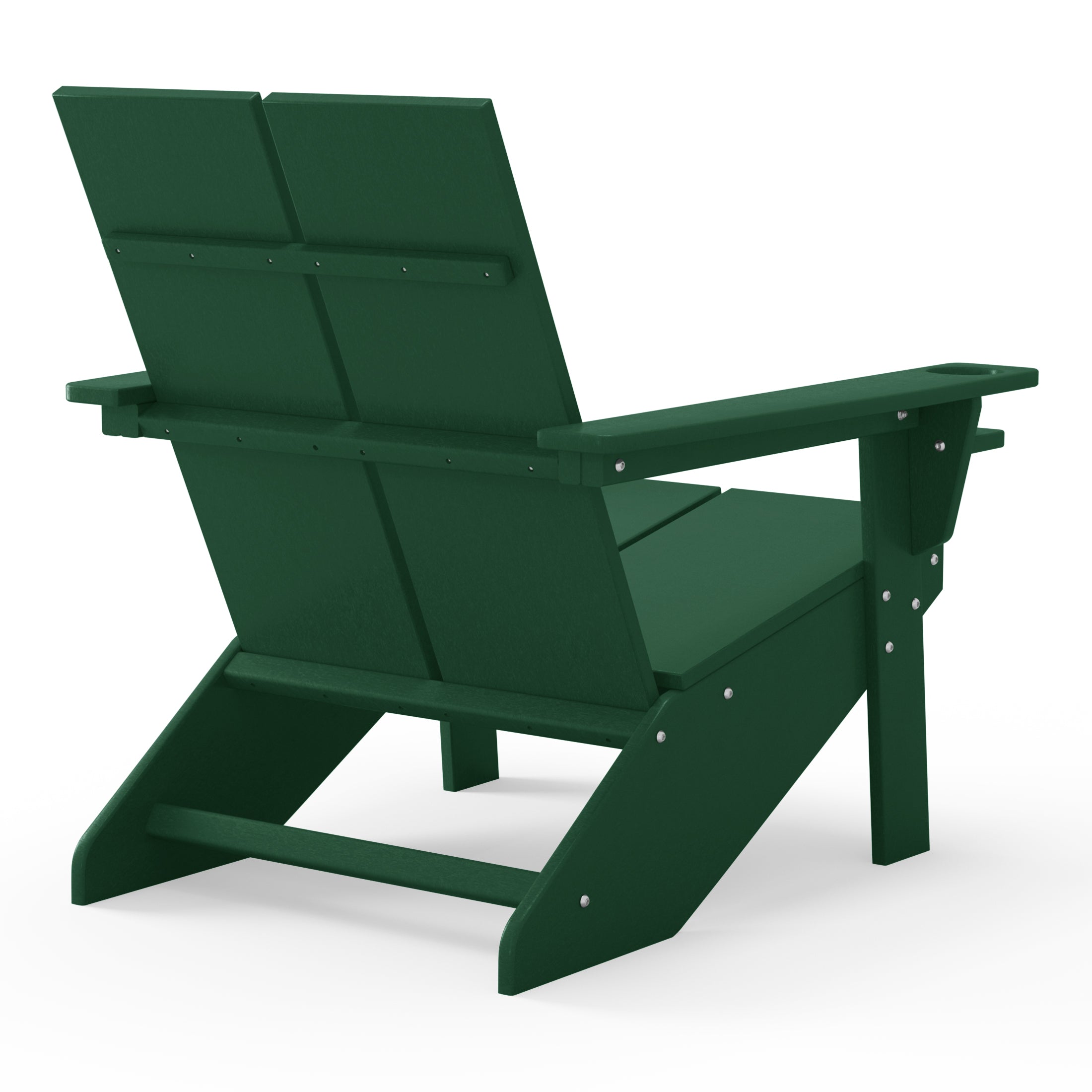 Seaview Outdoor HDPE Modern Adirondack Chair with Cup Holder