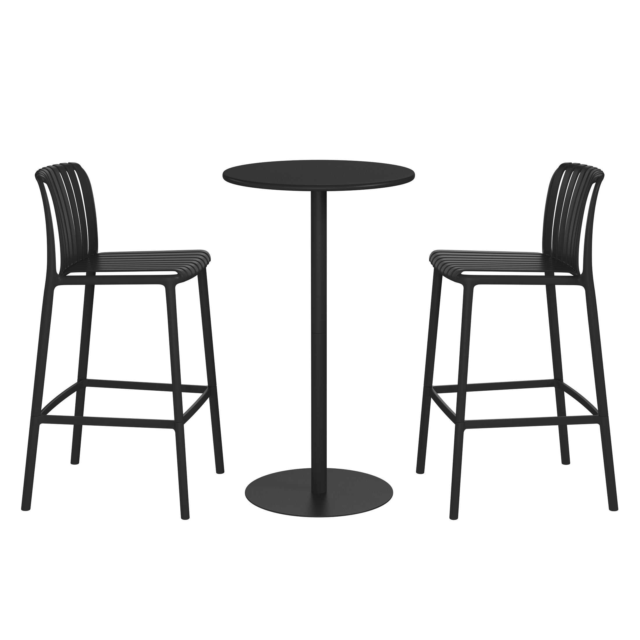 Sunshine 3-Piece Patio Adjustable Bar Table with Stackable Patio Bar Stools