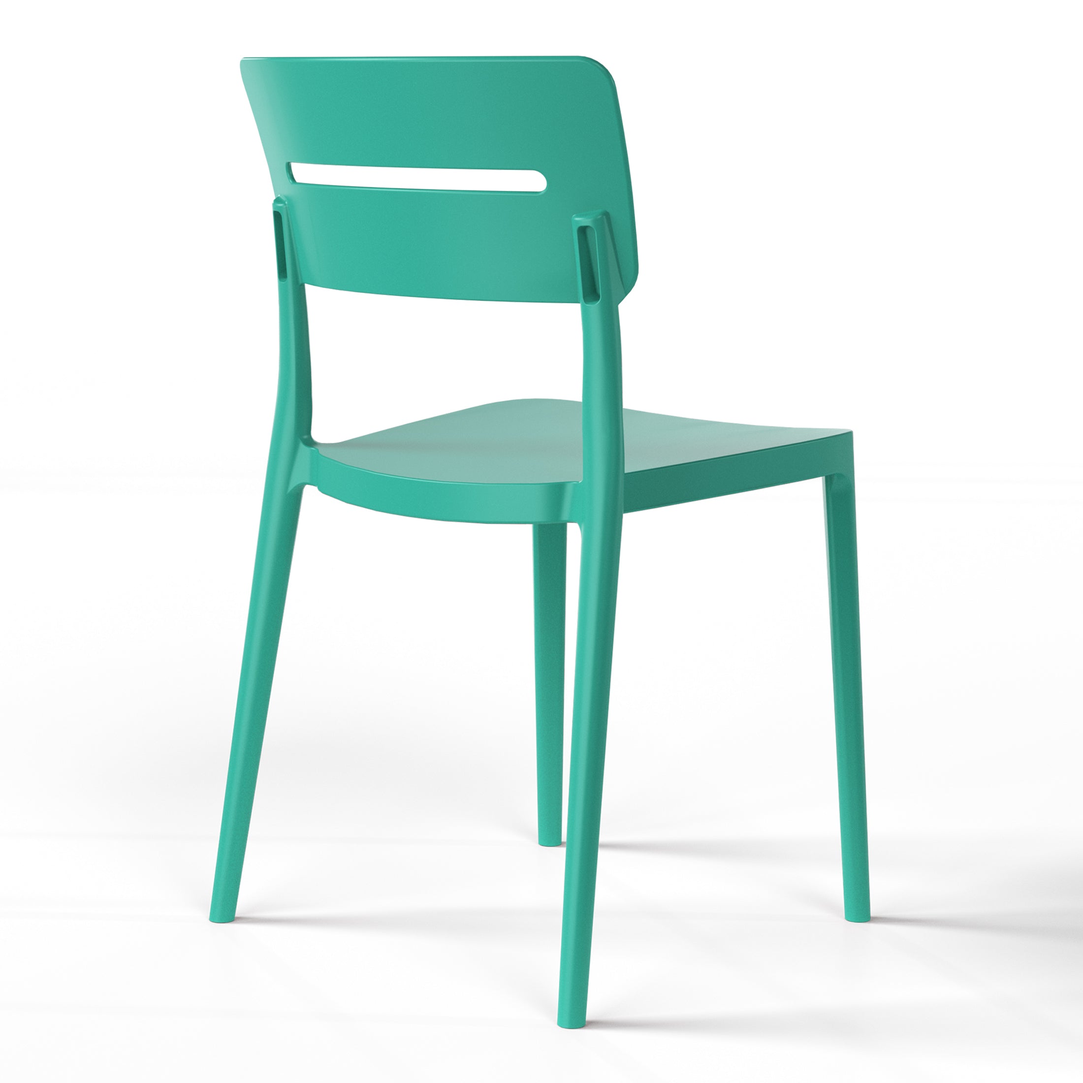 Sunshine Outdoor Modern Stackable Plastic Patio Dining Chairs (Set of 2)