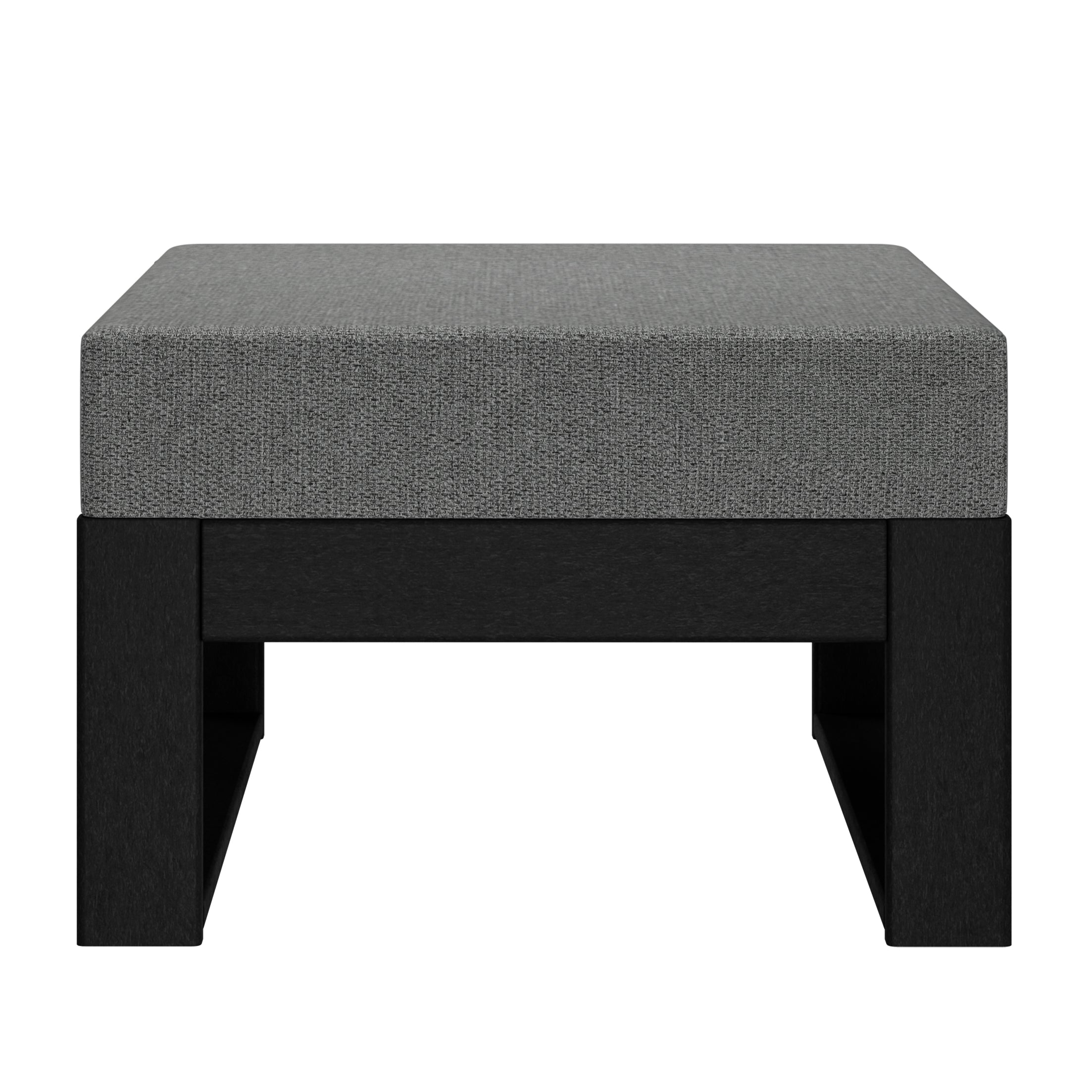 Rockaway Outdoor HDPE Patio Ottoman with Waterproof Olefin Cushions
