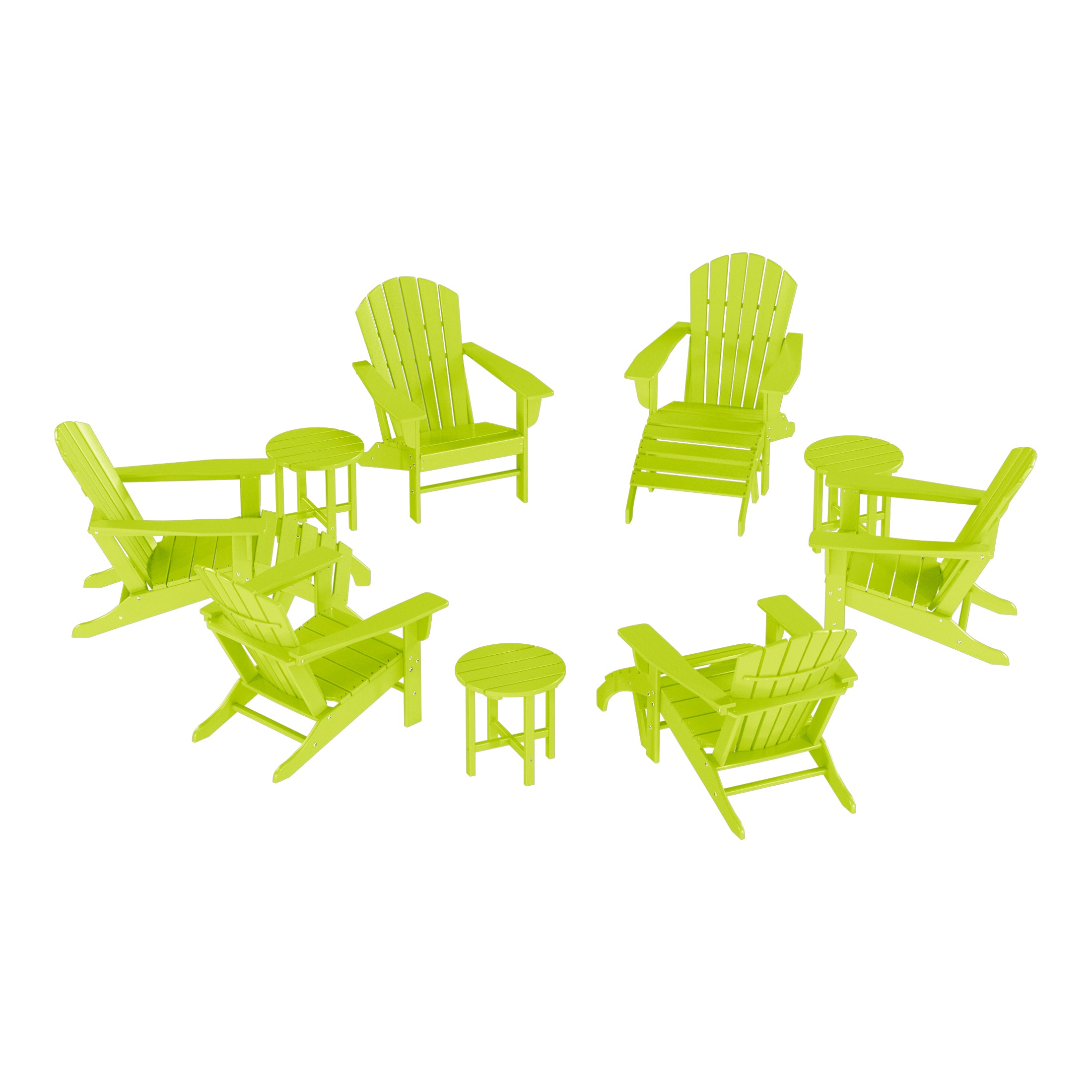 Portside 12 Piece Outdoor Adirondack Chair With Ottoman And Side Table