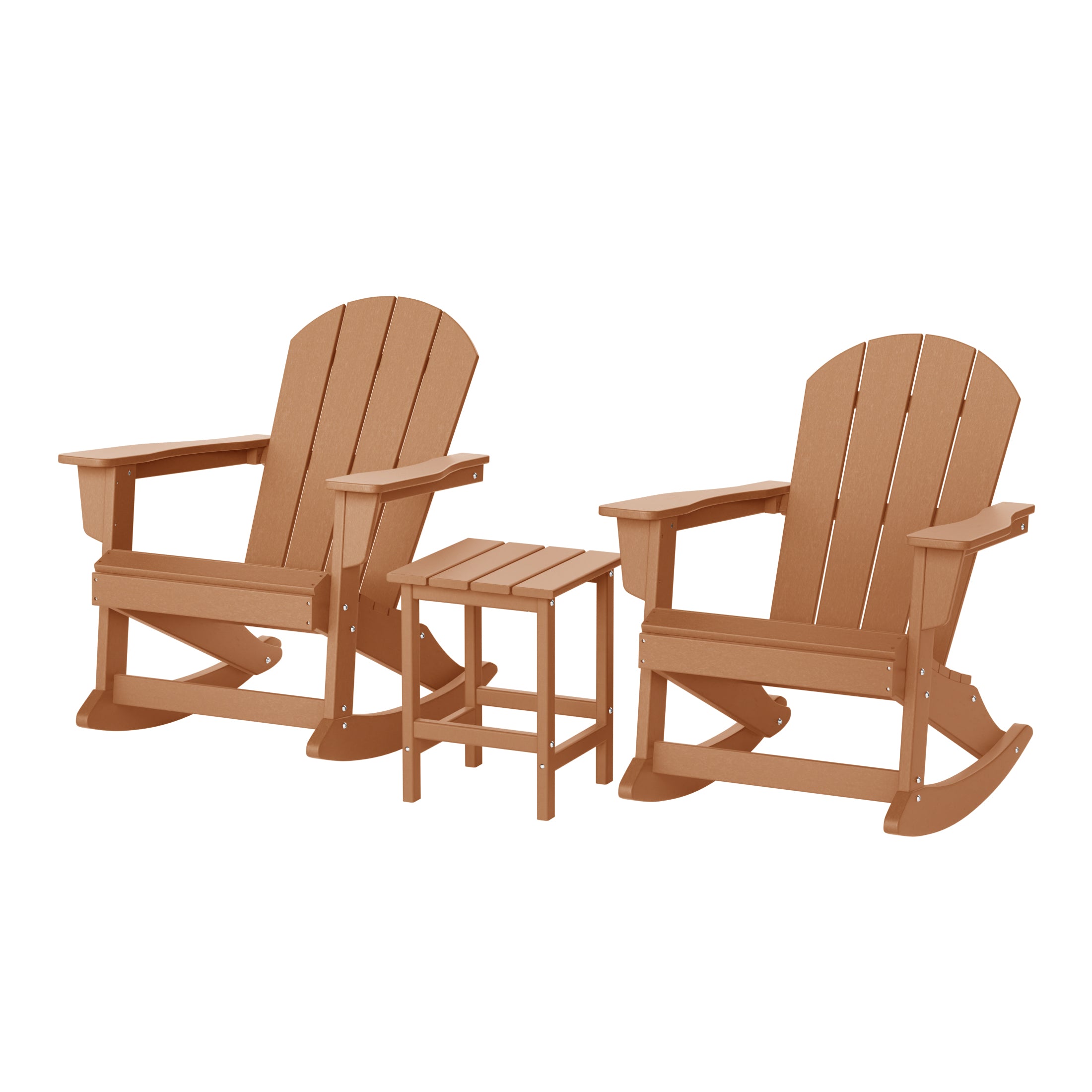 PARADISE 3-Piece Patio Adirondack Outdoor Rocking Chairs Set