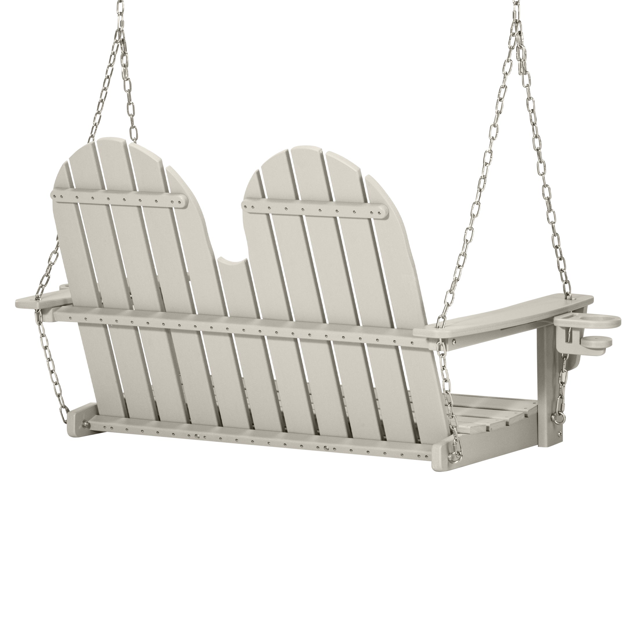 Savannah 4ft Outdoor HDPE Poly Farmhouse Hanging Porch Swing With Cup Holders
