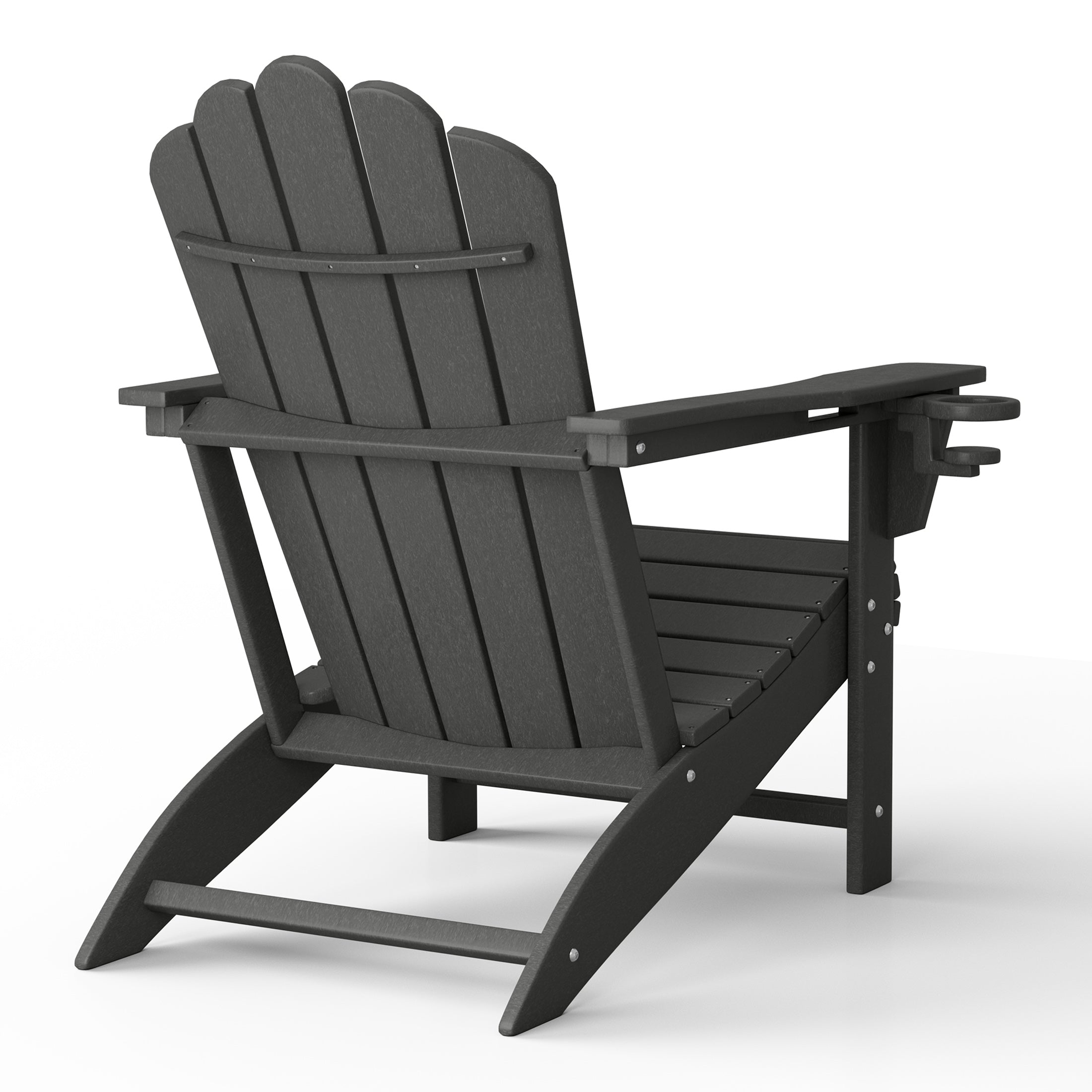 Lakeview Outdoor Patio HDPE Adirondack Chairs With Cup Holders (Set of 4)