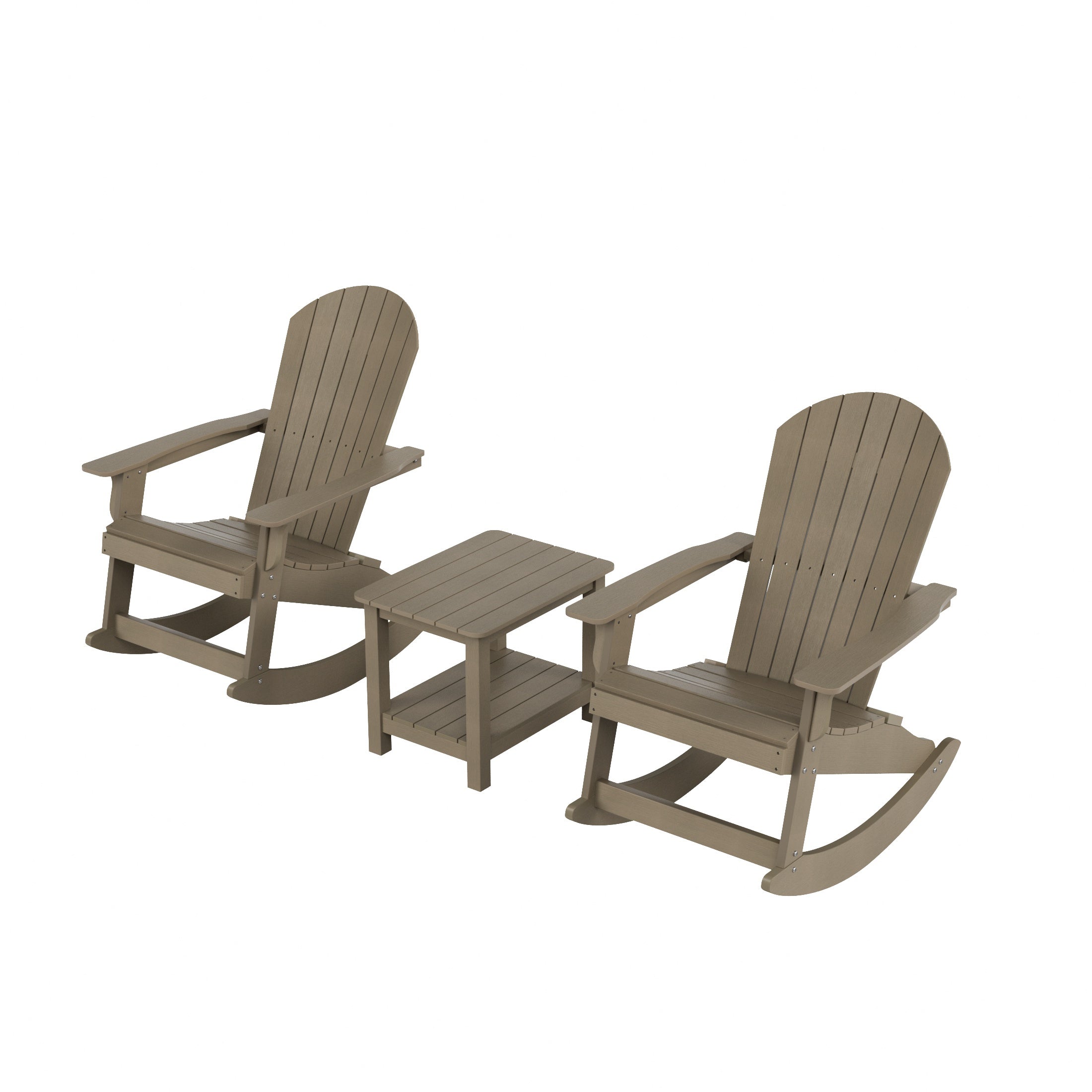 Florence 3-Piece HIPS Outdoor Rocking Adirondack Chair With Side Table