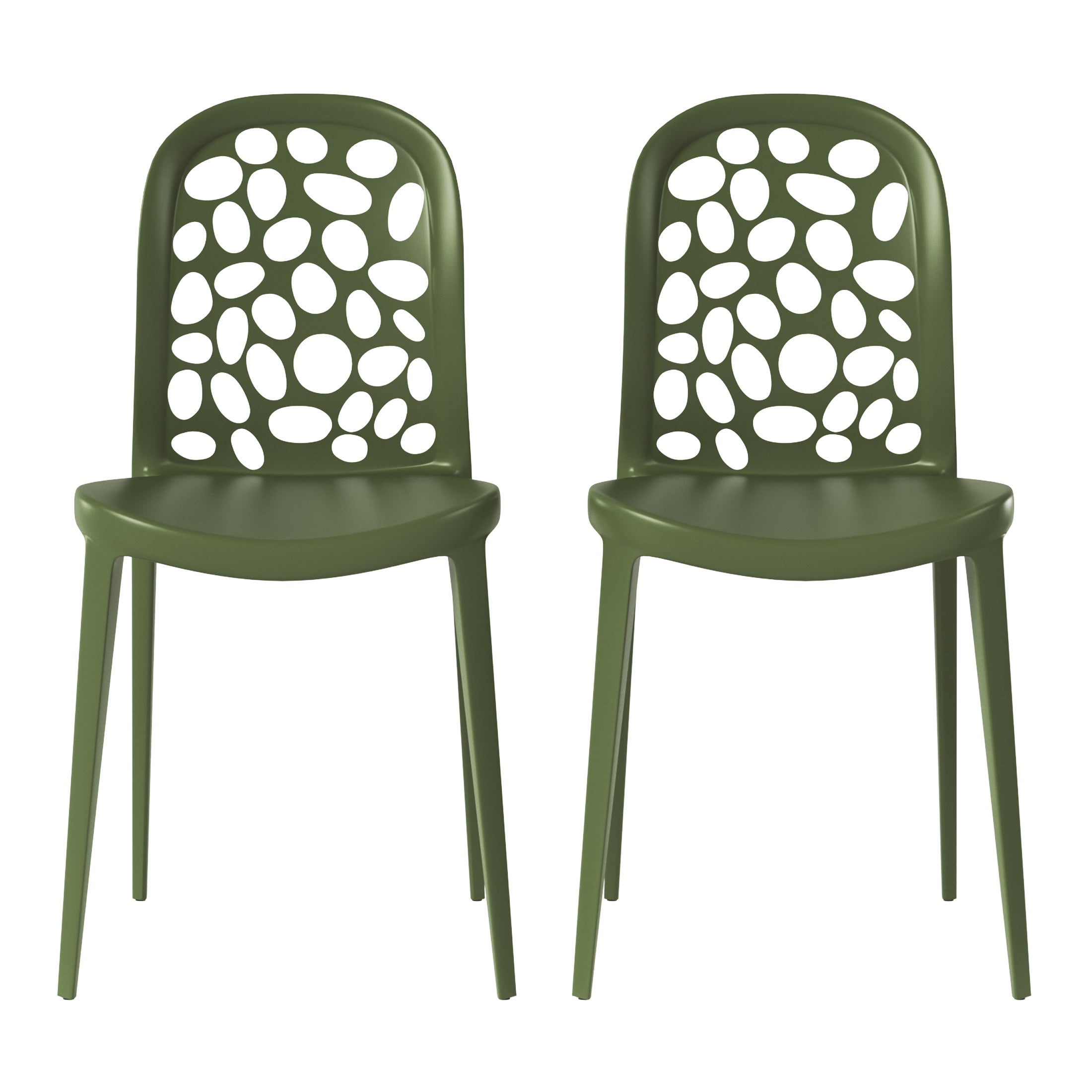 Sunshine Outdoor Modern Stackable Patio Dining Chairs (Set of 2)
