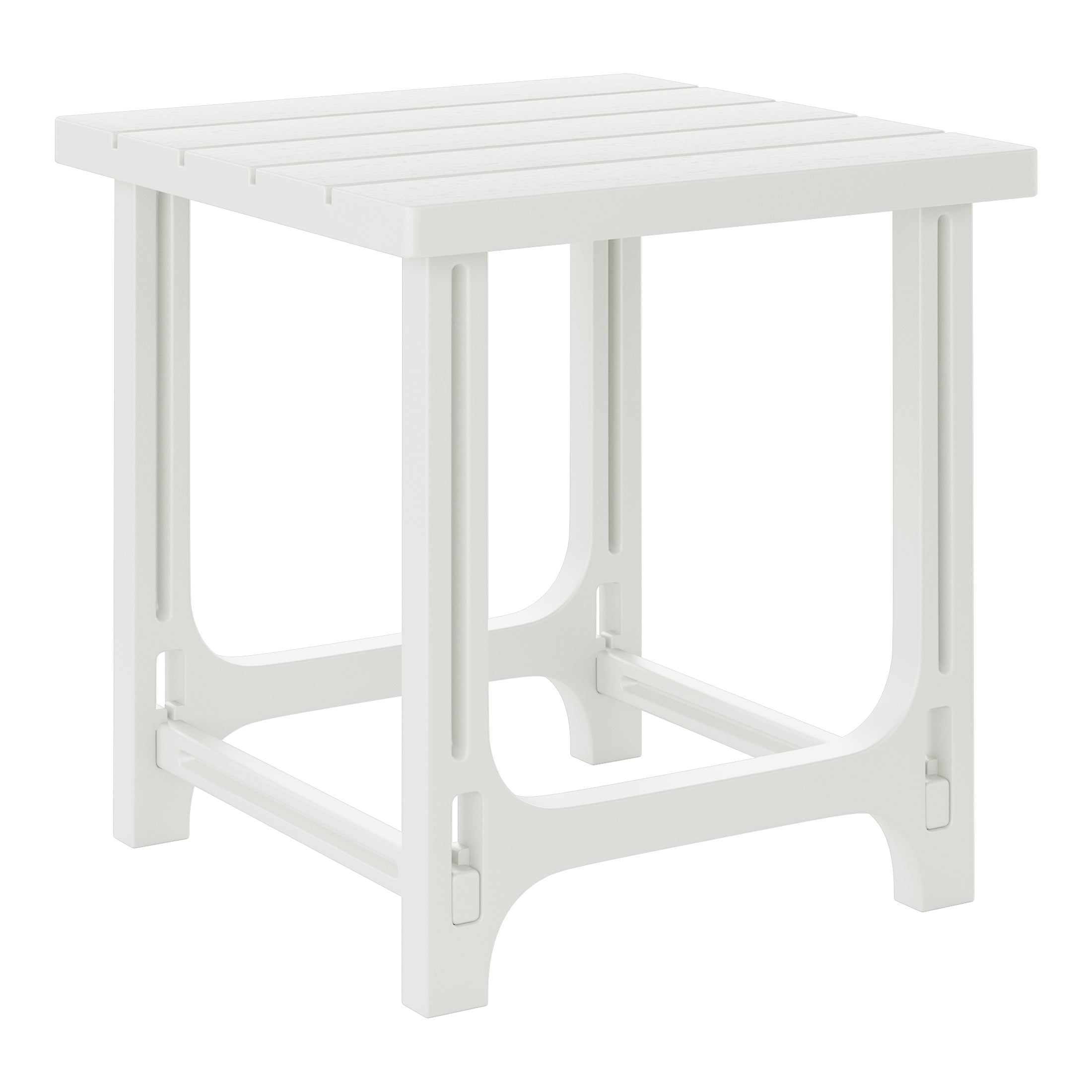 Cayman 2-Piece HDPE Plastic Adirondack Patio Chair With 18" Side Table Set