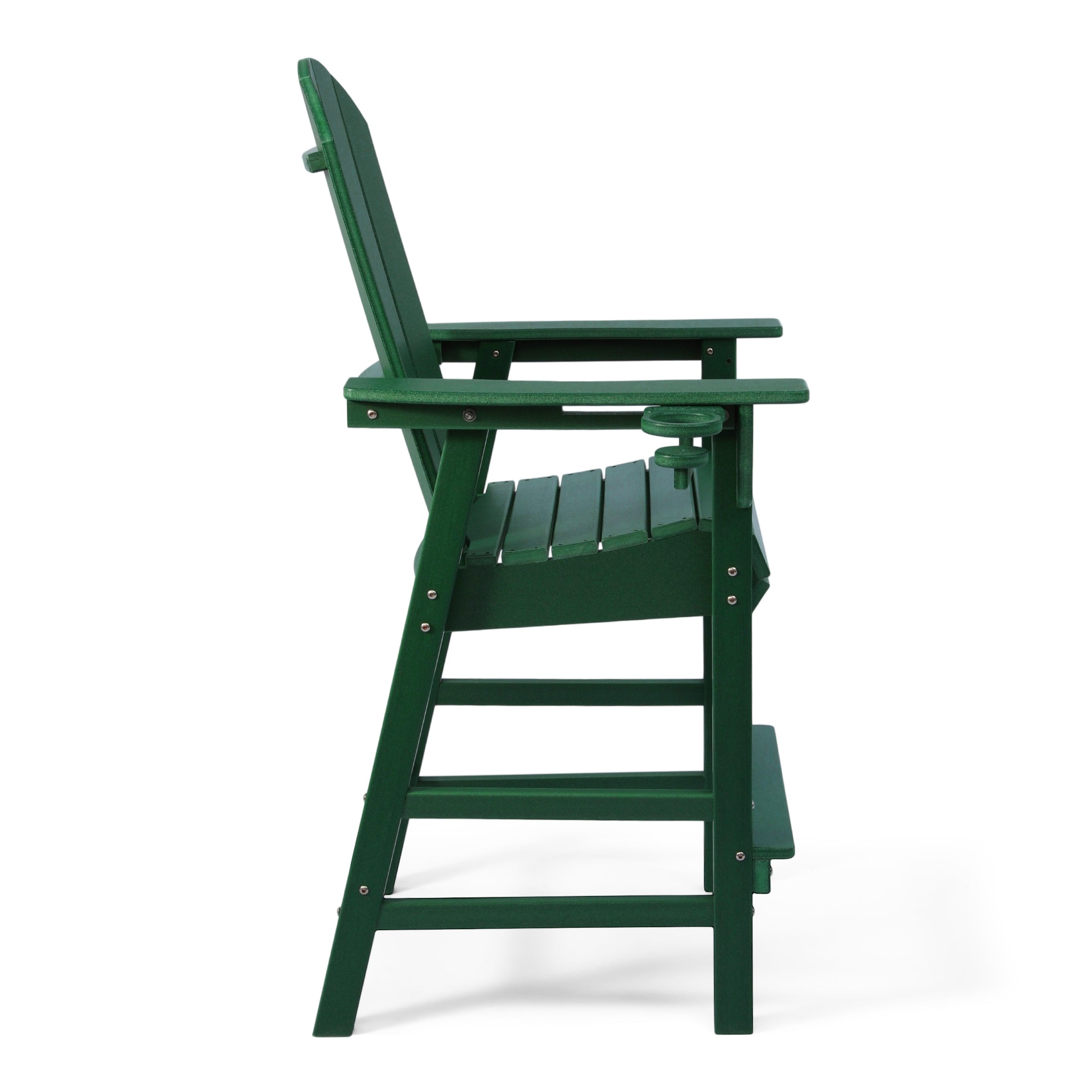 Paradise Outdoor HDPE Tall Adirondack Bar Height Chair With Cup Holder