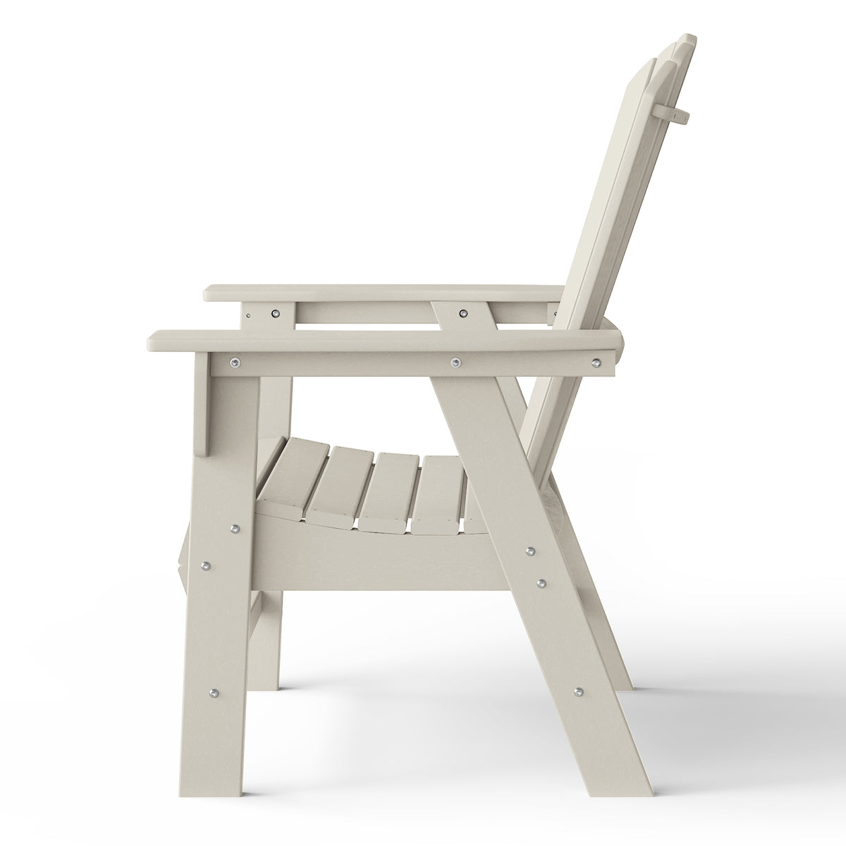 Portside Outdoor Patio Shell-back Adirondack Dining Chair Weather Resistant