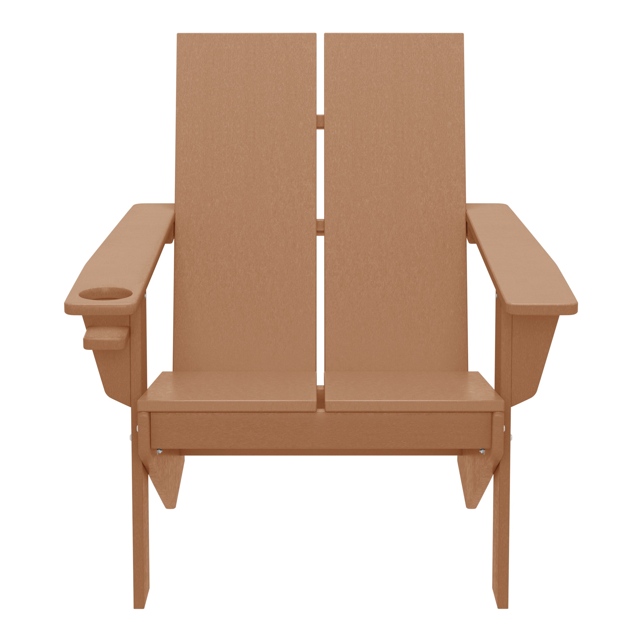 Seaview Outdoor HDPE Modern Adirondack Chair with Cup Holder